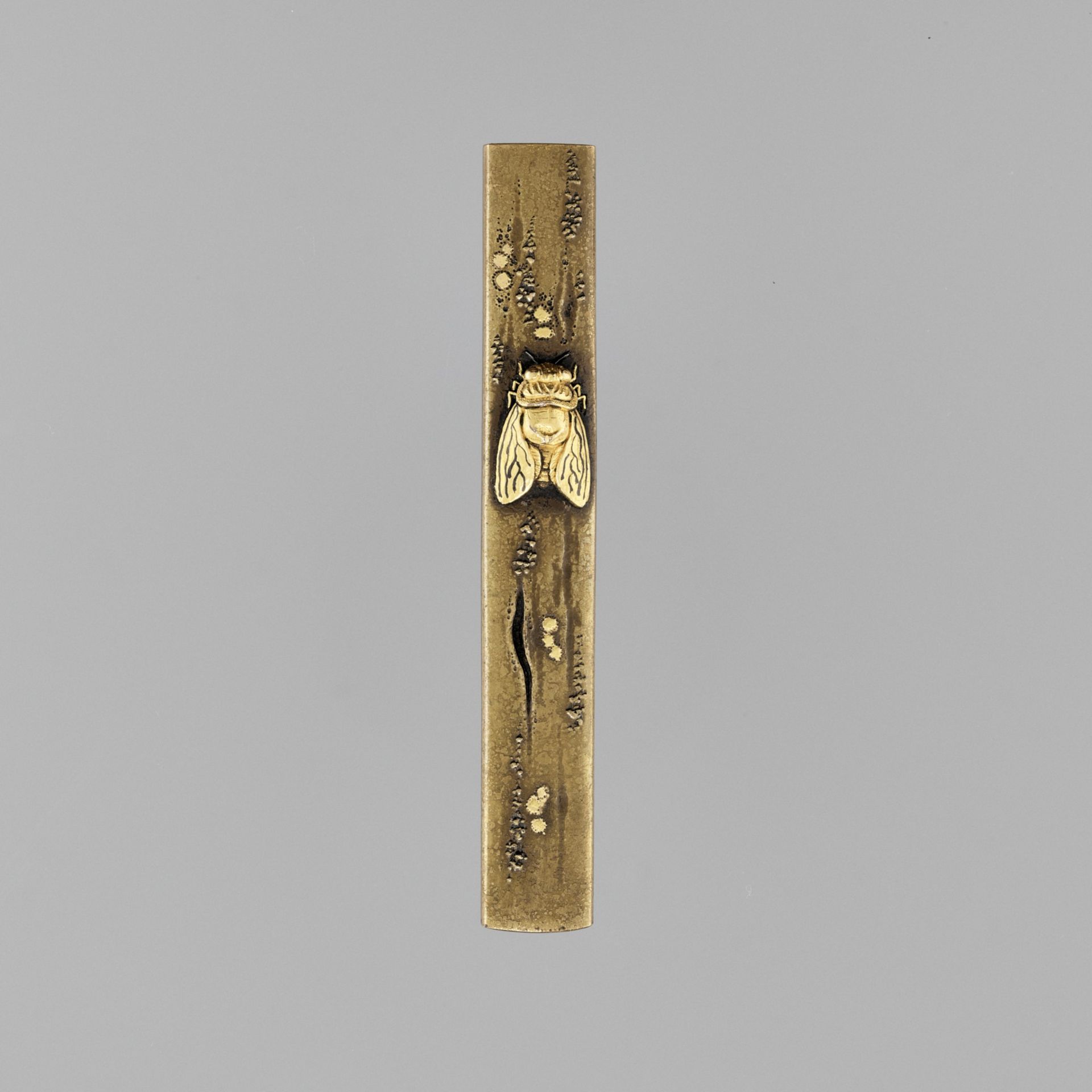 RYUCHIKEN TERUYUKI: A SENTOKU AND GOLD KOZUKA WITH A CICADA ON A TREE