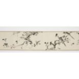 URAGAMI SHUNKIN: A 14-METER HANDSCROLL WITH BIRDS AND FLOWERS, DATED 1836 BY INSCRIPTION