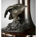 TAKAHASHI RYOUN: A MONUMENTAL BRONZE VASE WITH A SEA EAGLE