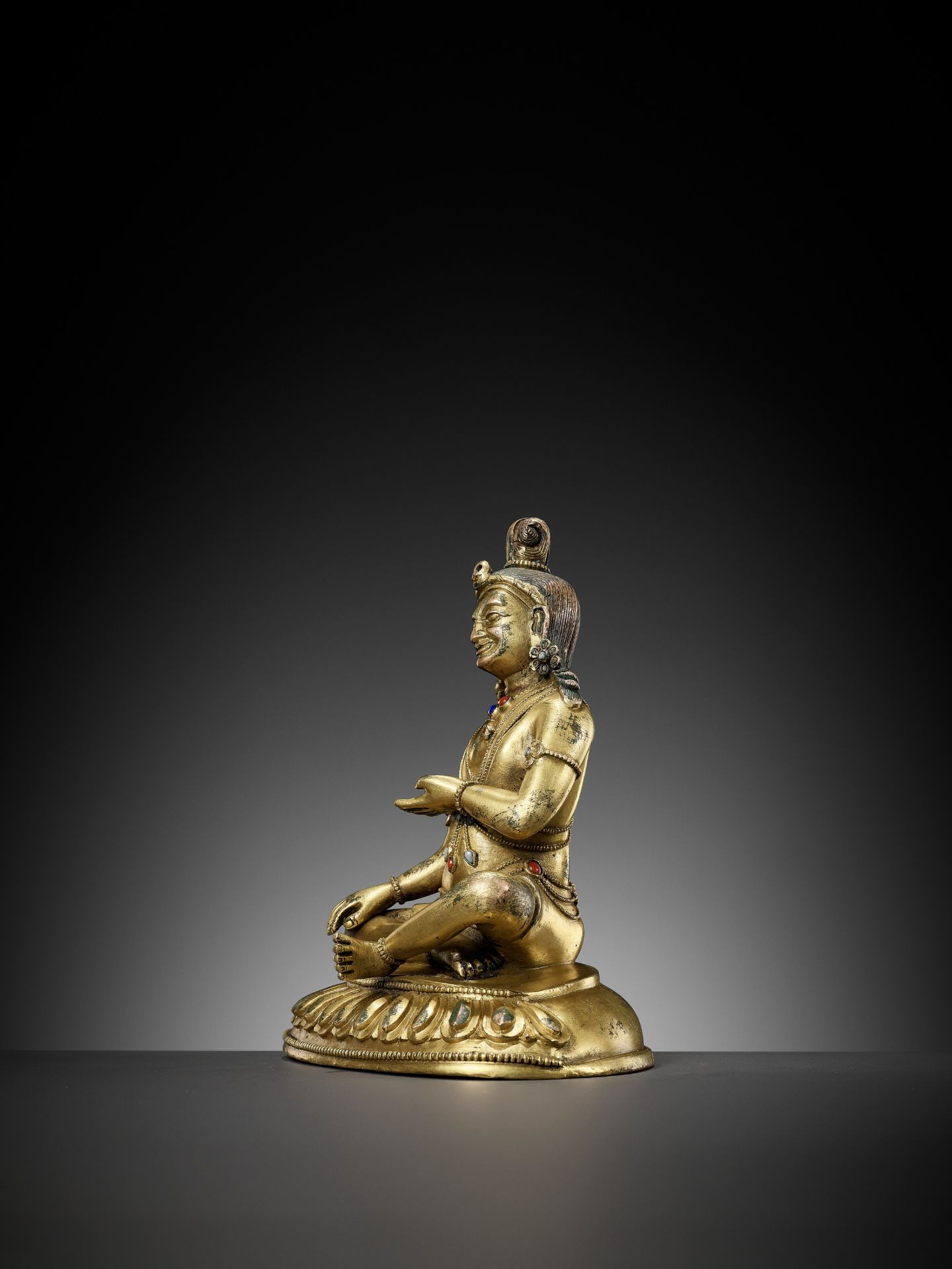 A BRONZE FIGURE OF A MAHASIDDHA - Image 8 of 12