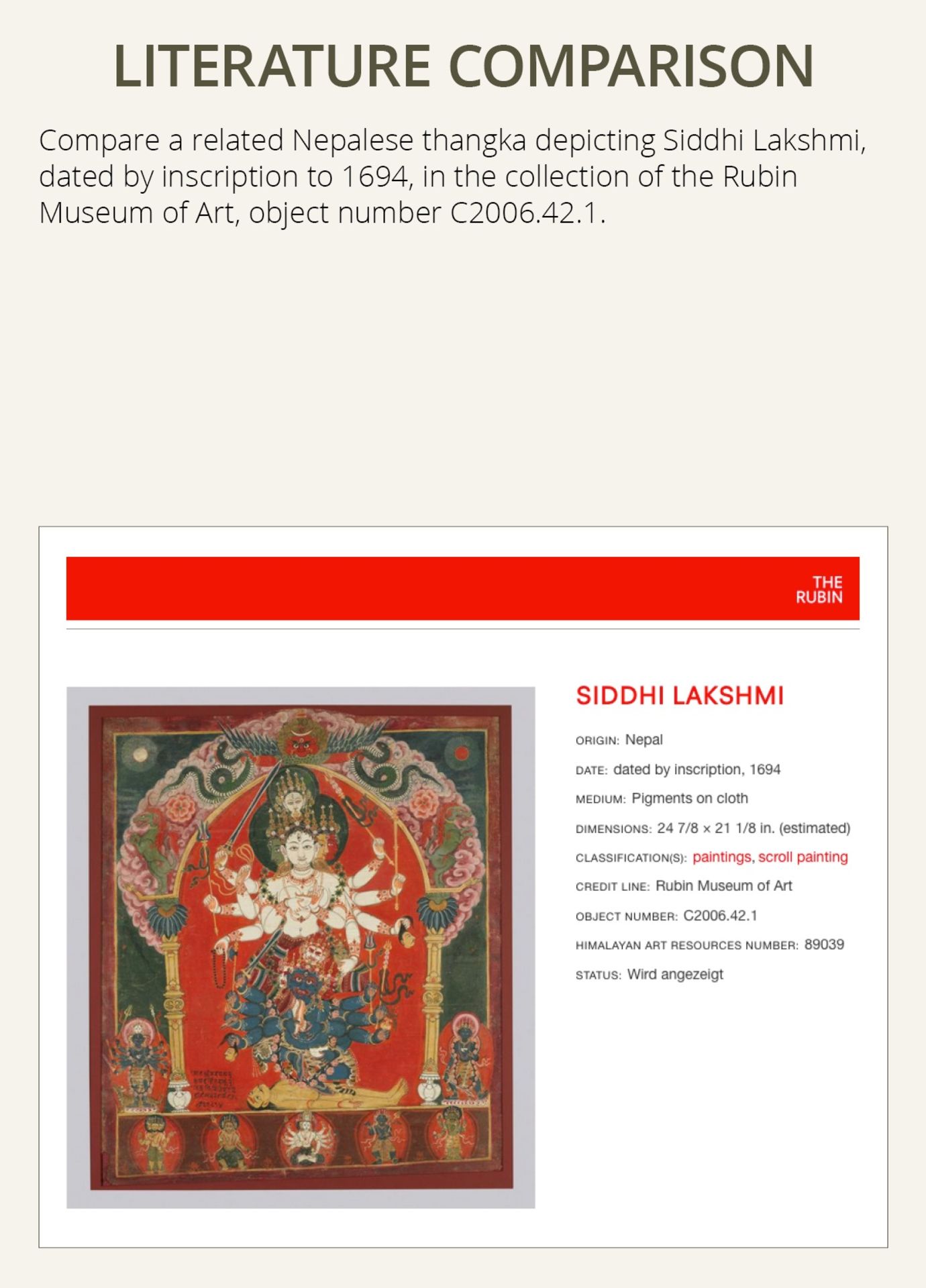 A THANGKA OF SIDDHA LAKSHMI, 17TH-18TH CENTURY - Bild 3 aus 8