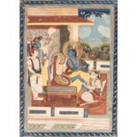 AN INDIAN MINIATURE PAINTING OF RAMA AND SITA ENTRHONED