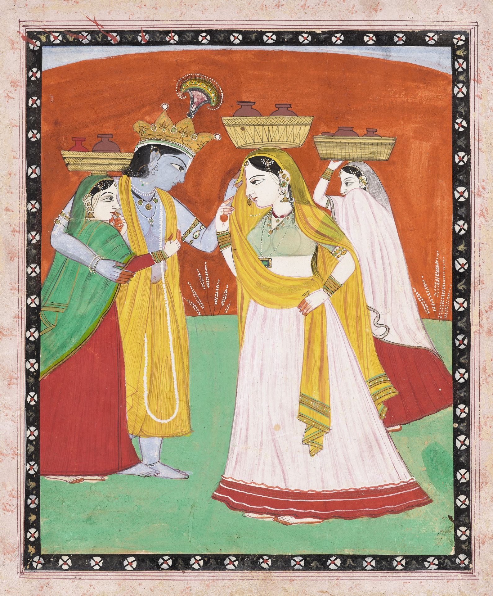 AN INDIAN MINIATURE PAINTING DEPICTING THE DANA LILA