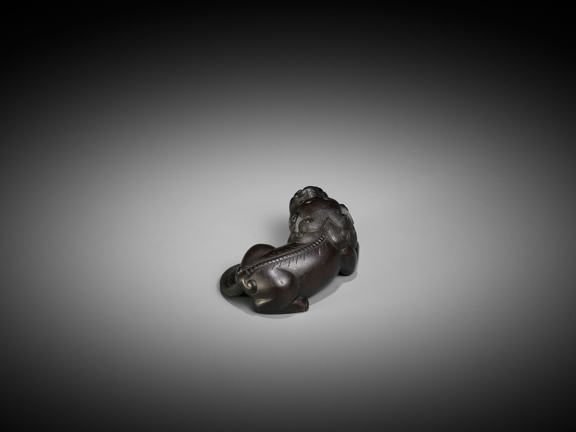 A BRONZE 'BUDDHIST LION' WEIGHT, MING DYNASTY - Image 6 of 9