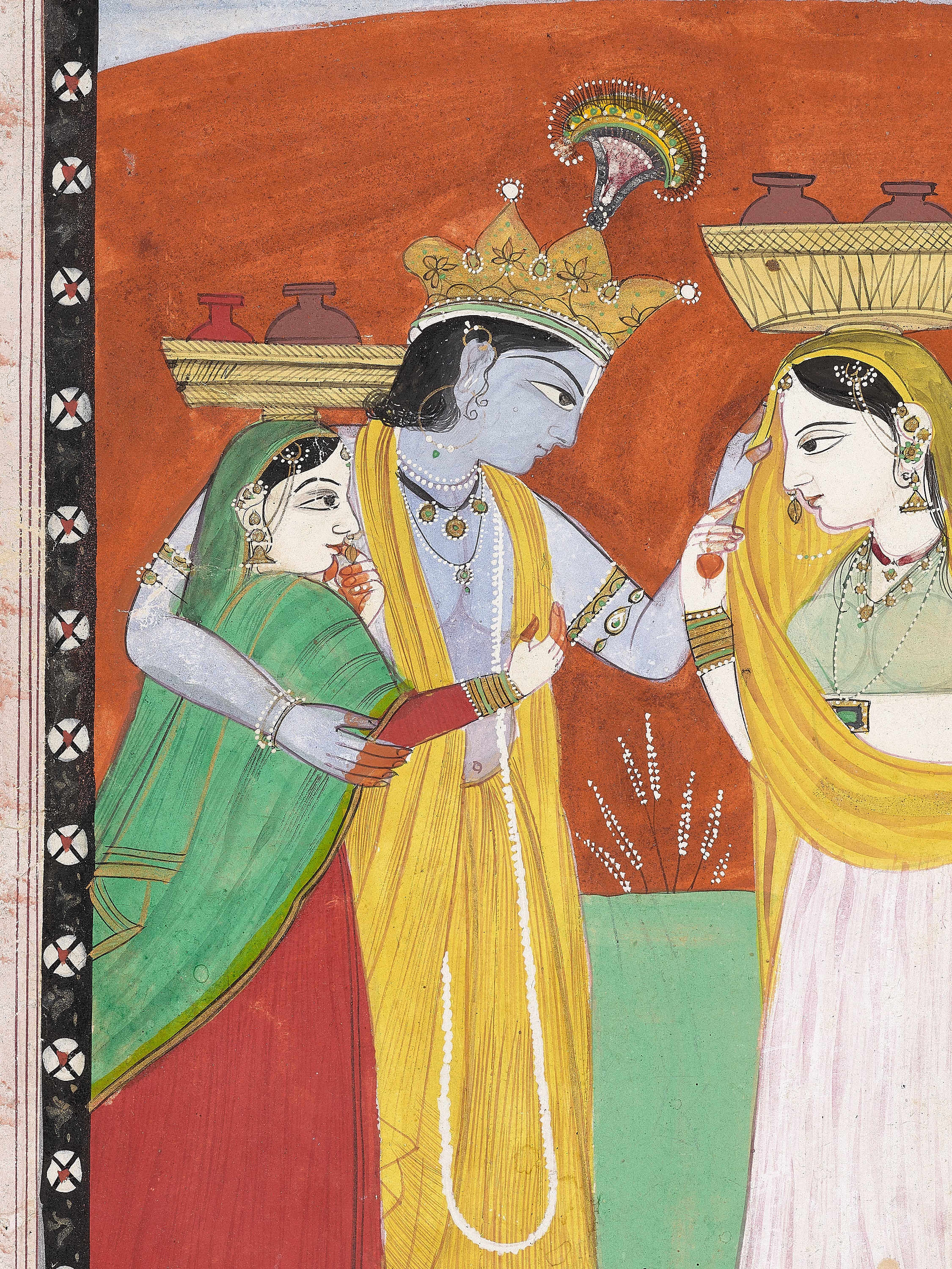 AN INDIAN MINIATURE PAINTING DEPICTING THE DANA LILA - Image 7 of 8