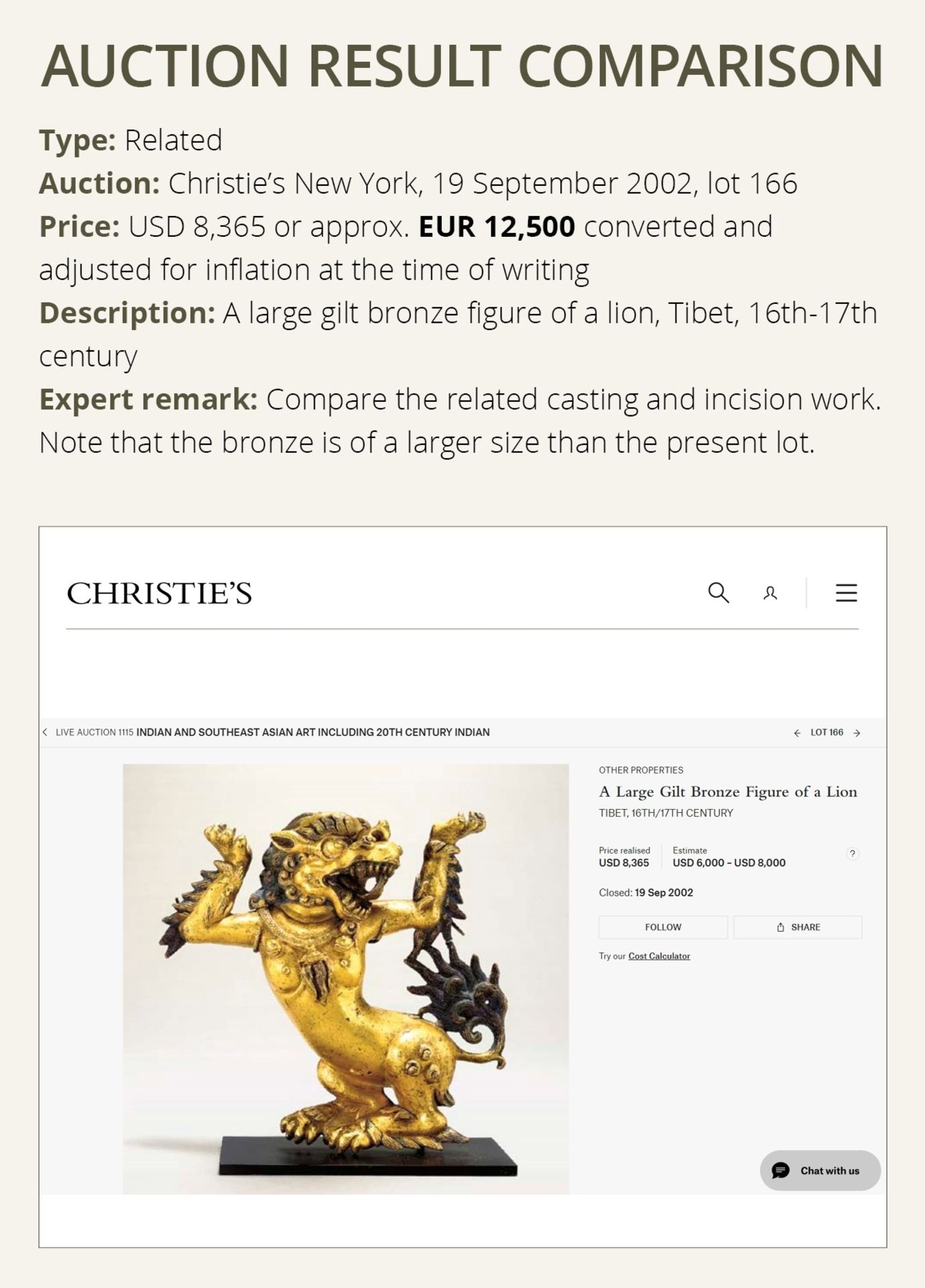 A MASSIVE GILT BRONZE RELIEF OF A BUDDHIST LION, 17TH-18TH CENTURY - Image 5 of 5