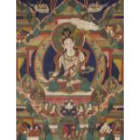 A LARGE THANGKA OF SITATAPATRA, 18TH-19TH CENTURY