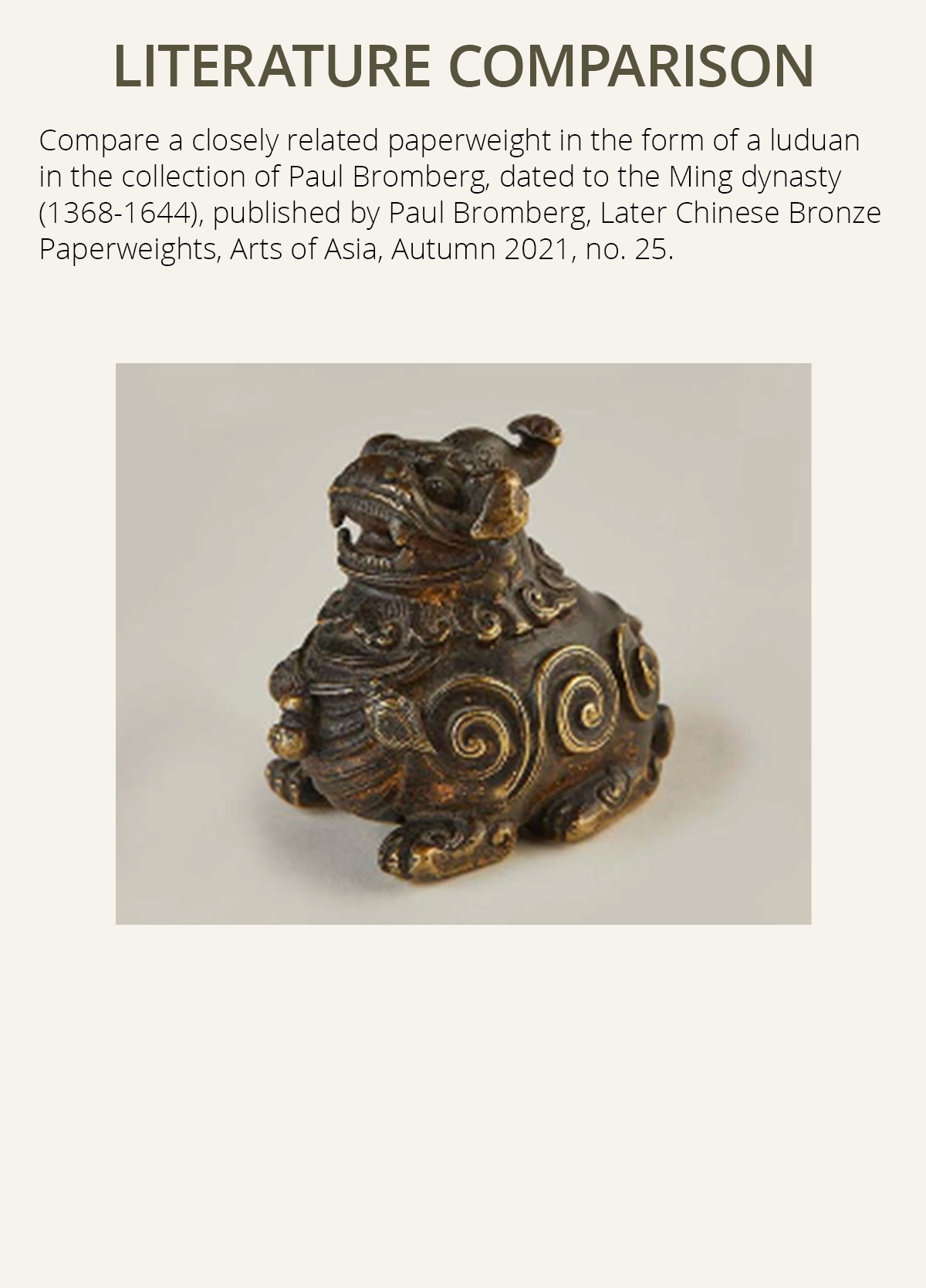 A BRONZE 'LUDUAN' WEIGHT, 17TH CENTURY - Image 4 of 13