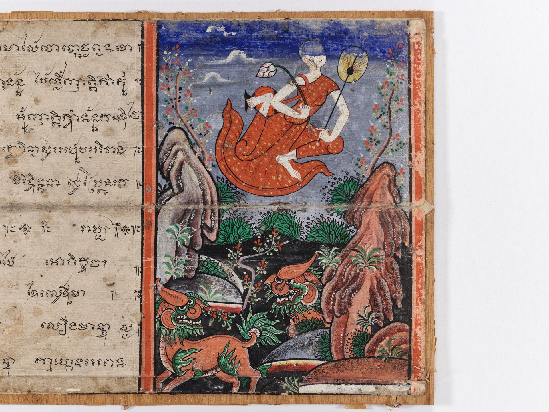 TWO ILLUSTRATED 'PHRA MALAI' MANUSCRIPT LEAVES, 19TH CENTURY - Image 3 of 10