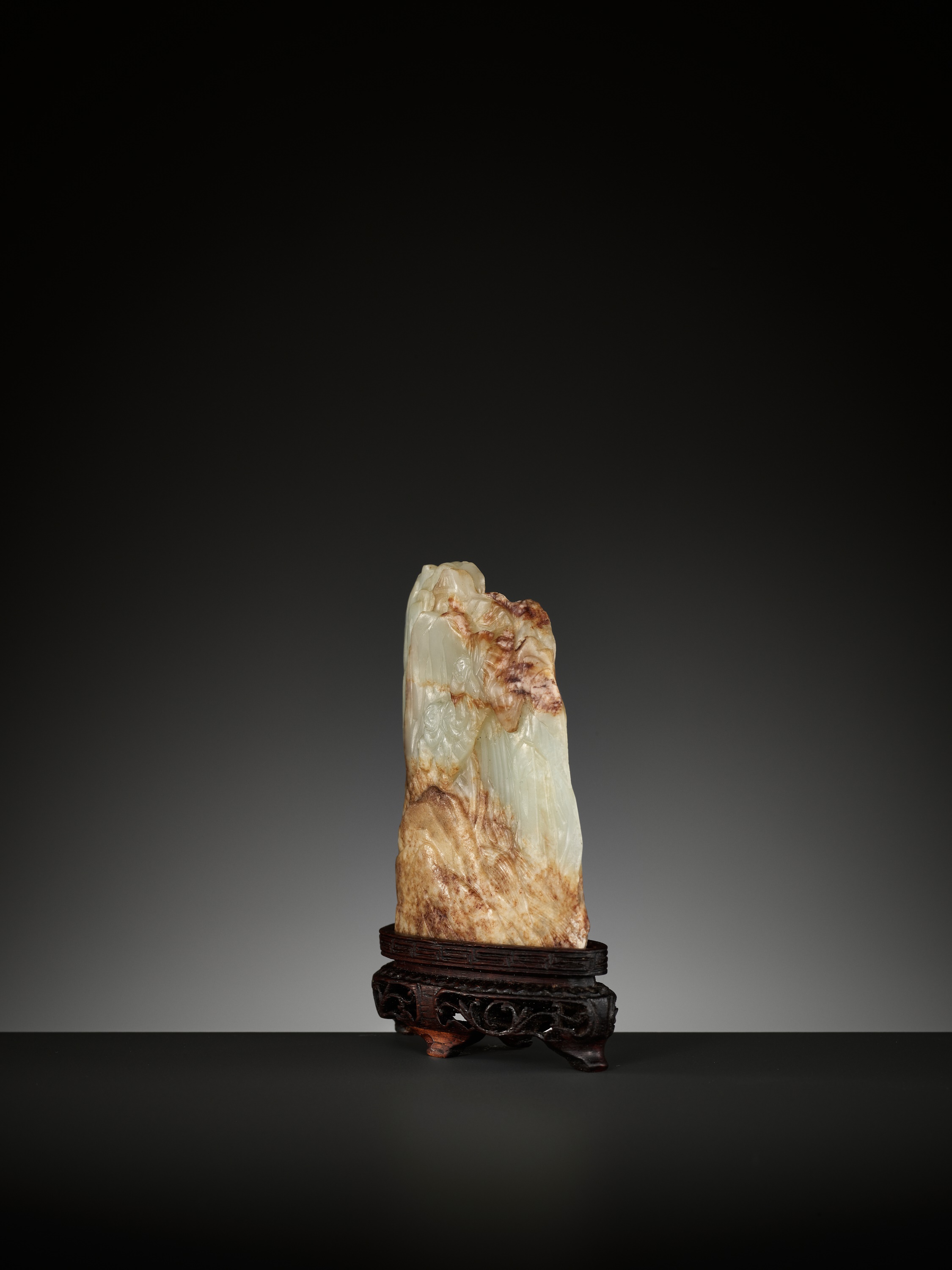 A CELADON AND RUSSET JADE MINIATURE MOUNTAIN, QING DYNASTY - Image 9 of 10
