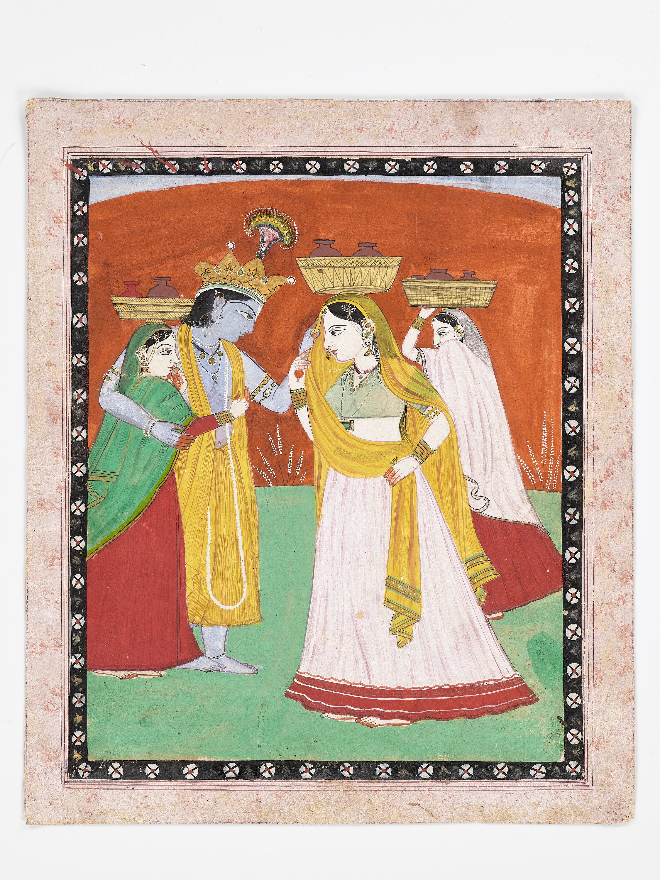 AN INDIAN MINIATURE PAINTING DEPICTING THE DANA LILA - Image 3 of 8