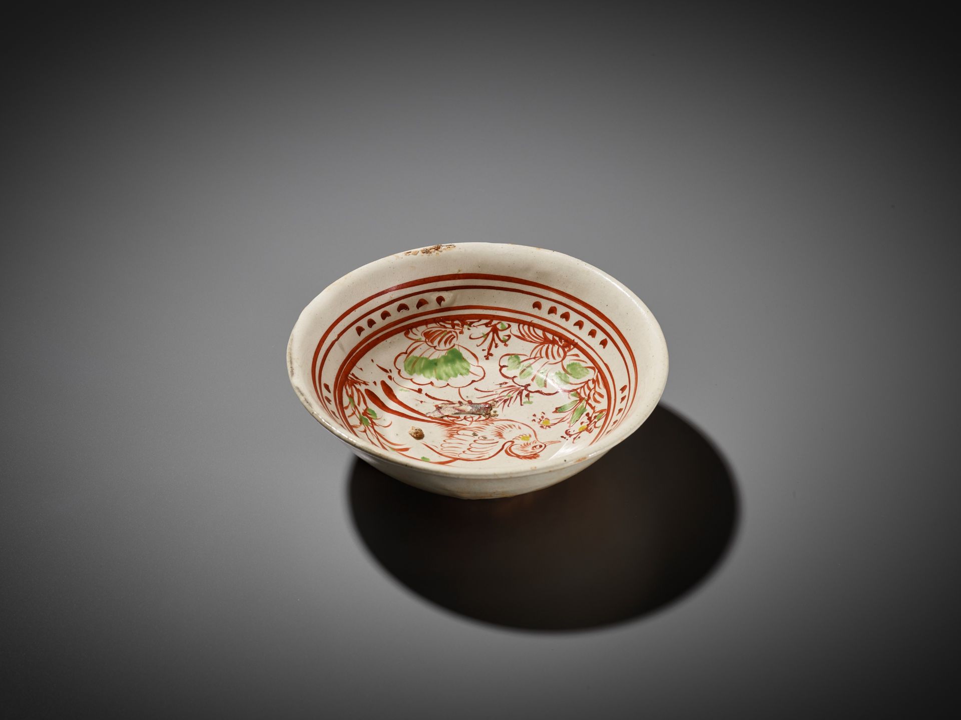 A RARE POLYCHROME-PAINTED CIZHOU 'BIRD' BOWL, JIN DYNASTY - Image 7 of 10