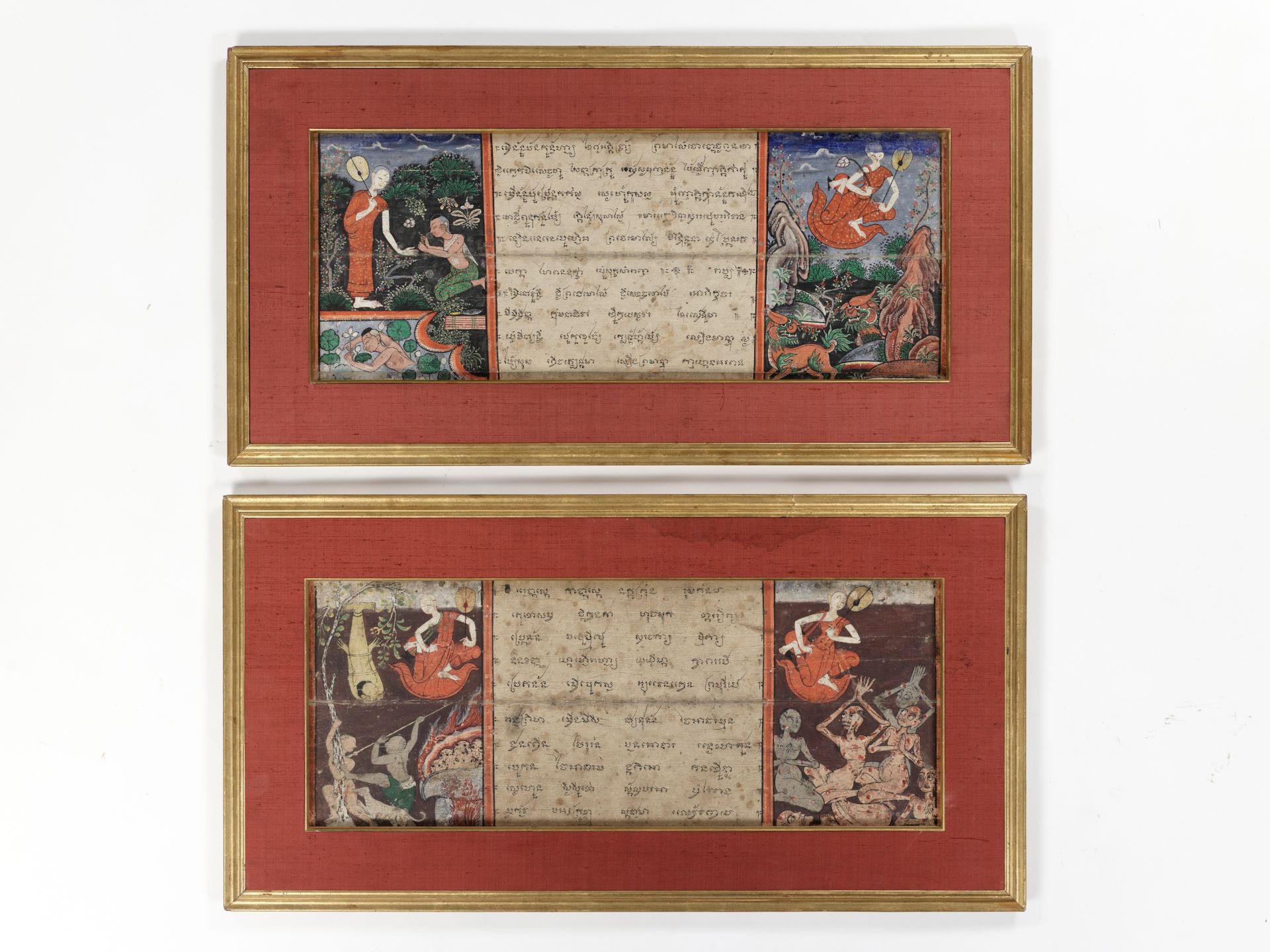 TWO ILLUSTRATED 'PHRA MALAI' MANUSCRIPT LEAVES, 19TH CENTURY - Image 9 of 10