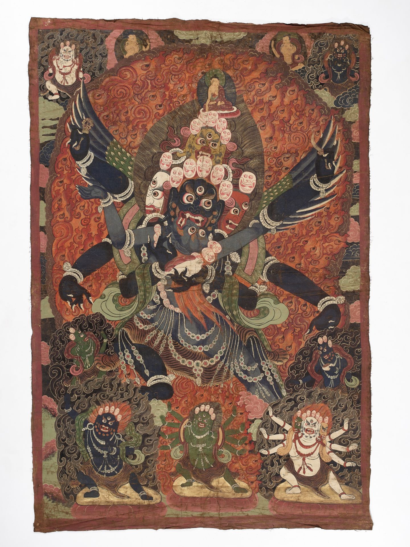 A VERY LARGE THANGKA OF A HERUKA AND CONSORT, TIBET, 18TH-19TH CENTURY - Image 2 of 7