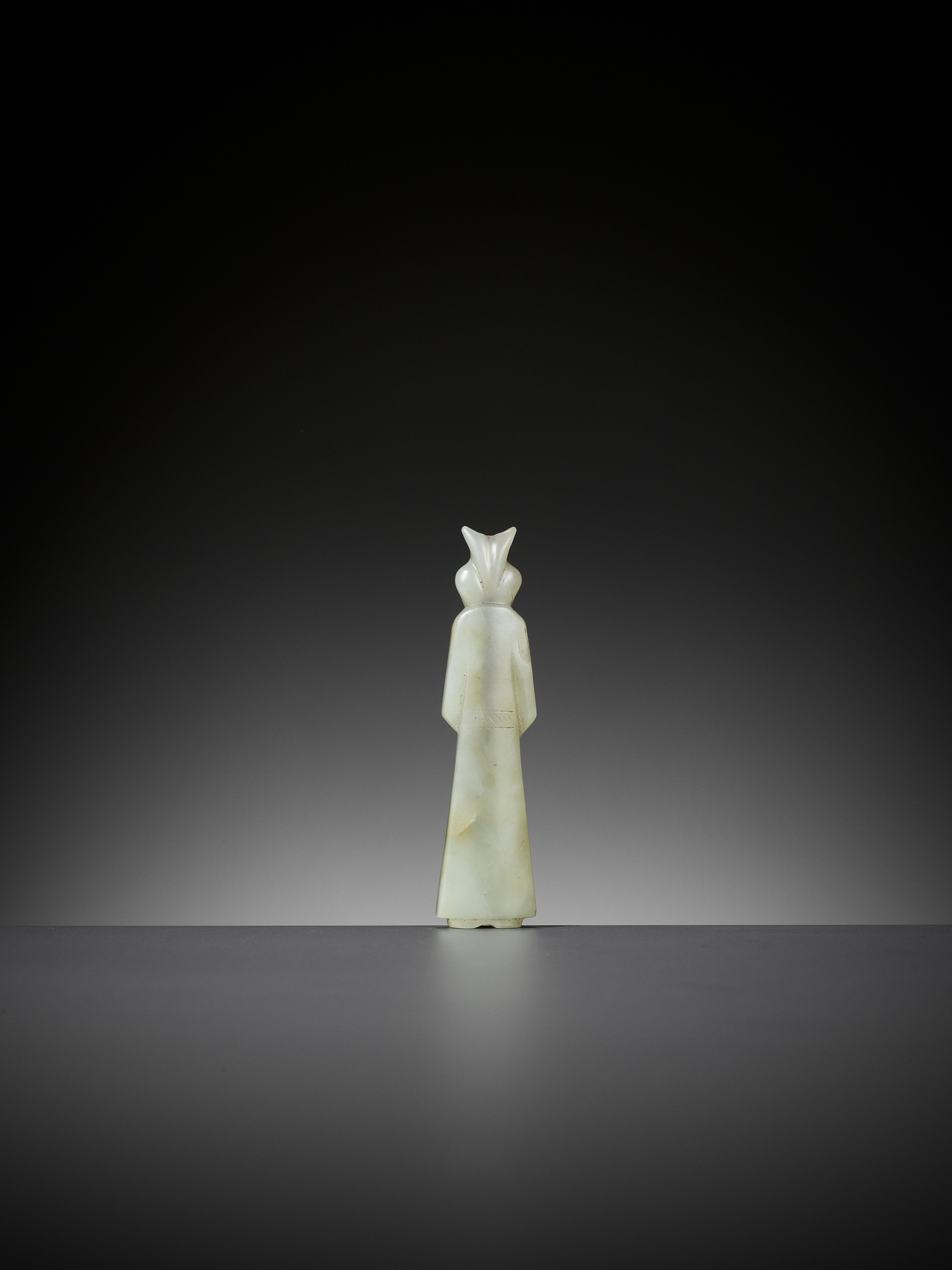 A CELADON JADE 'FIGURE' PENDANT, HAN DYNASTY - Image 3 of 8