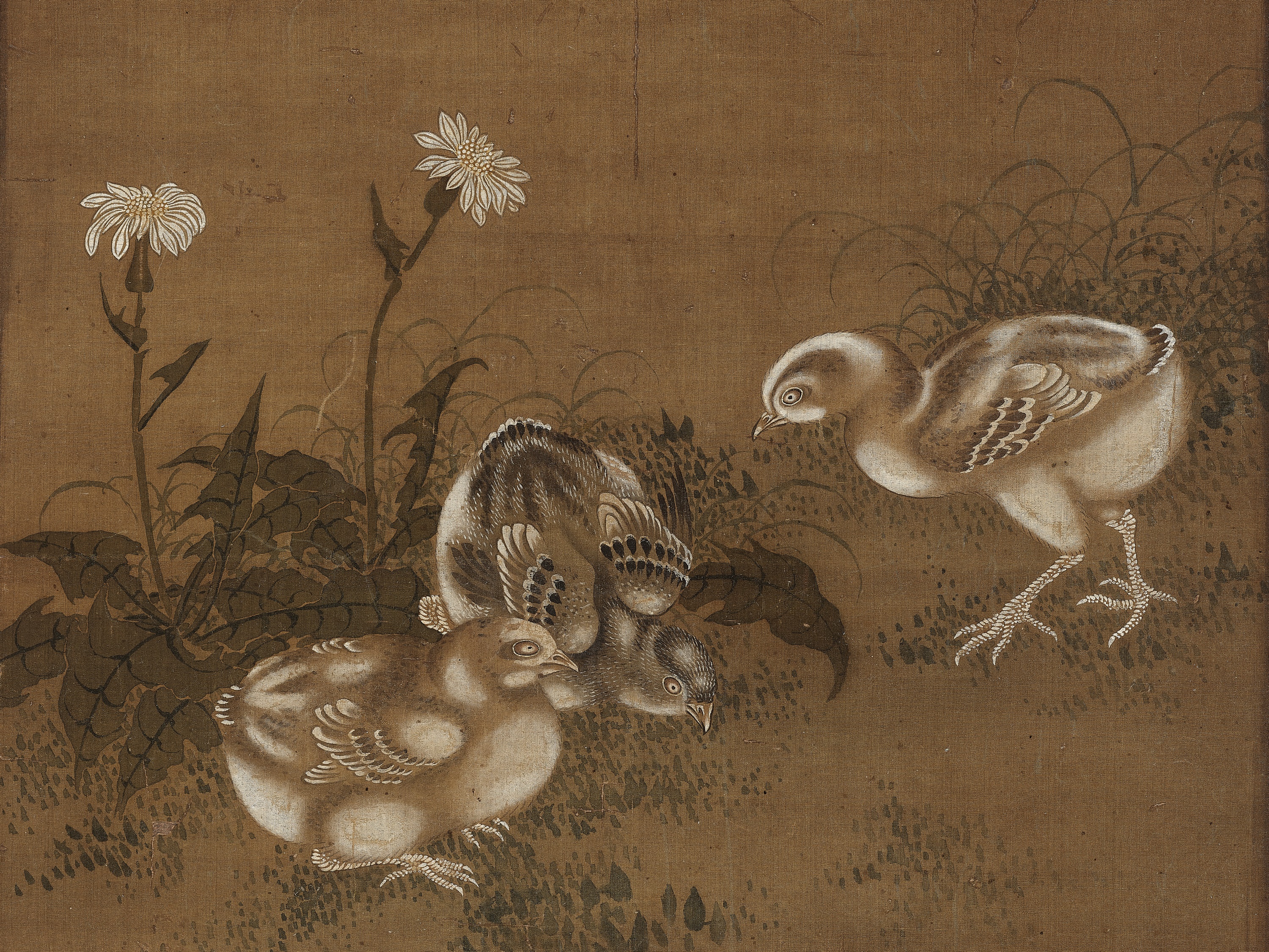 THREE CHICKS', BY SHEN QUAN (1682-1760), DATED 1757 - Image 2 of 8