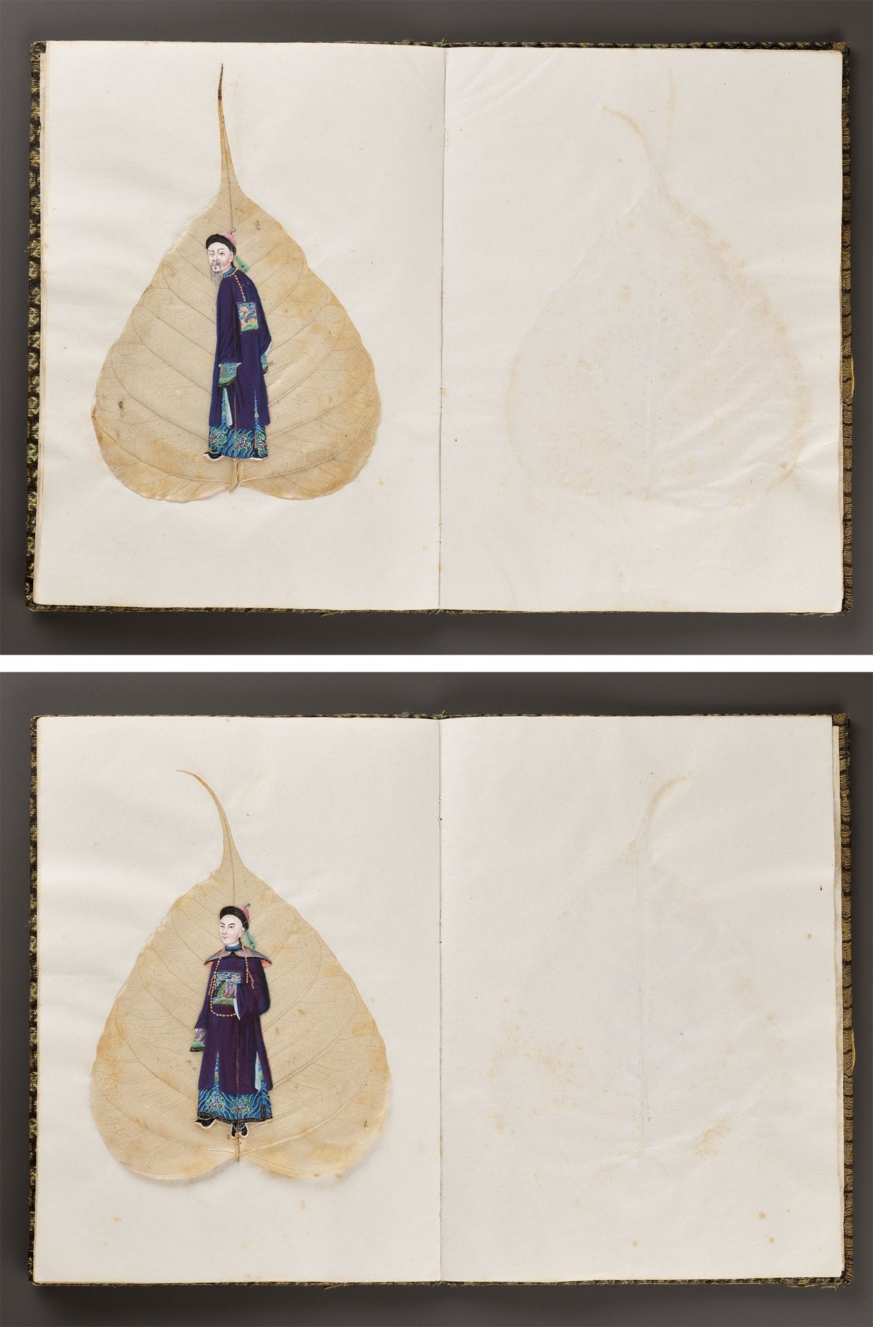 A RARE ALBUM OF TWELVE BODHI LEAF PAINTINGS, 19TH CENTURY - Bild 10 aus 17