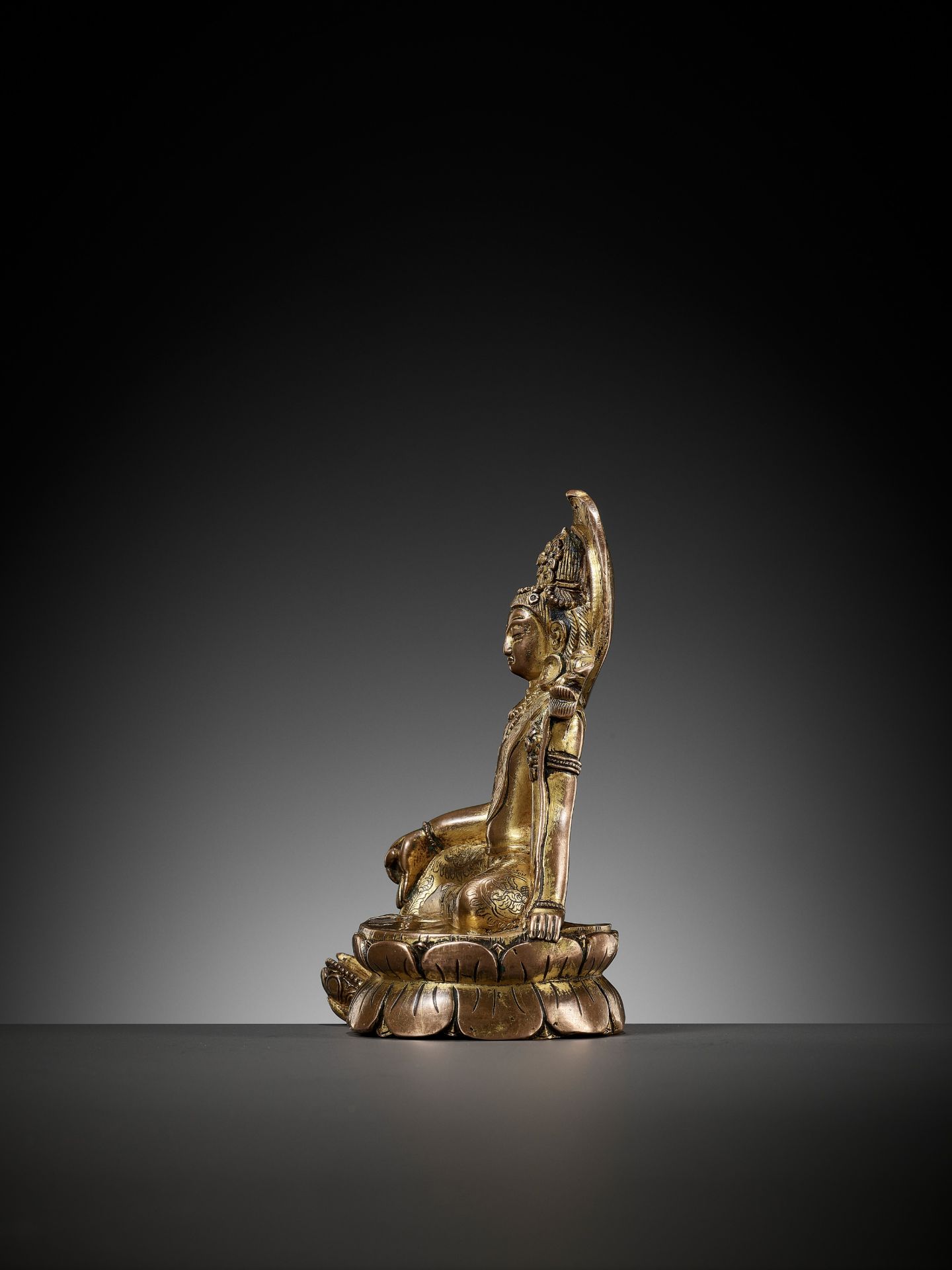 A GILT COPPER ALLOY FIGURE OF PADMAPANI, LICCHAVI REVIVAL - Image 9 of 14