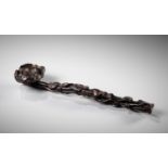 A ZITAN WOOD 'LOTUS' RUYI SCEPTER, PROBABLY IMPERIAL