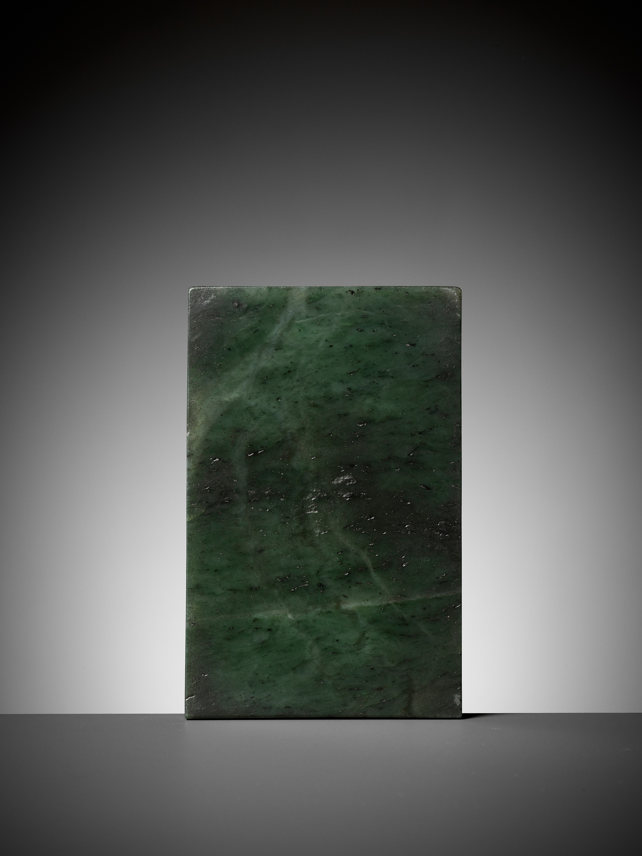 AN IMPERIAL JADE 'LUOHAN' PANEL AFTER GUANXIU (823-912 AD), WITH A POEM BY HONGLI (1711-1799) - Image 3 of 18
