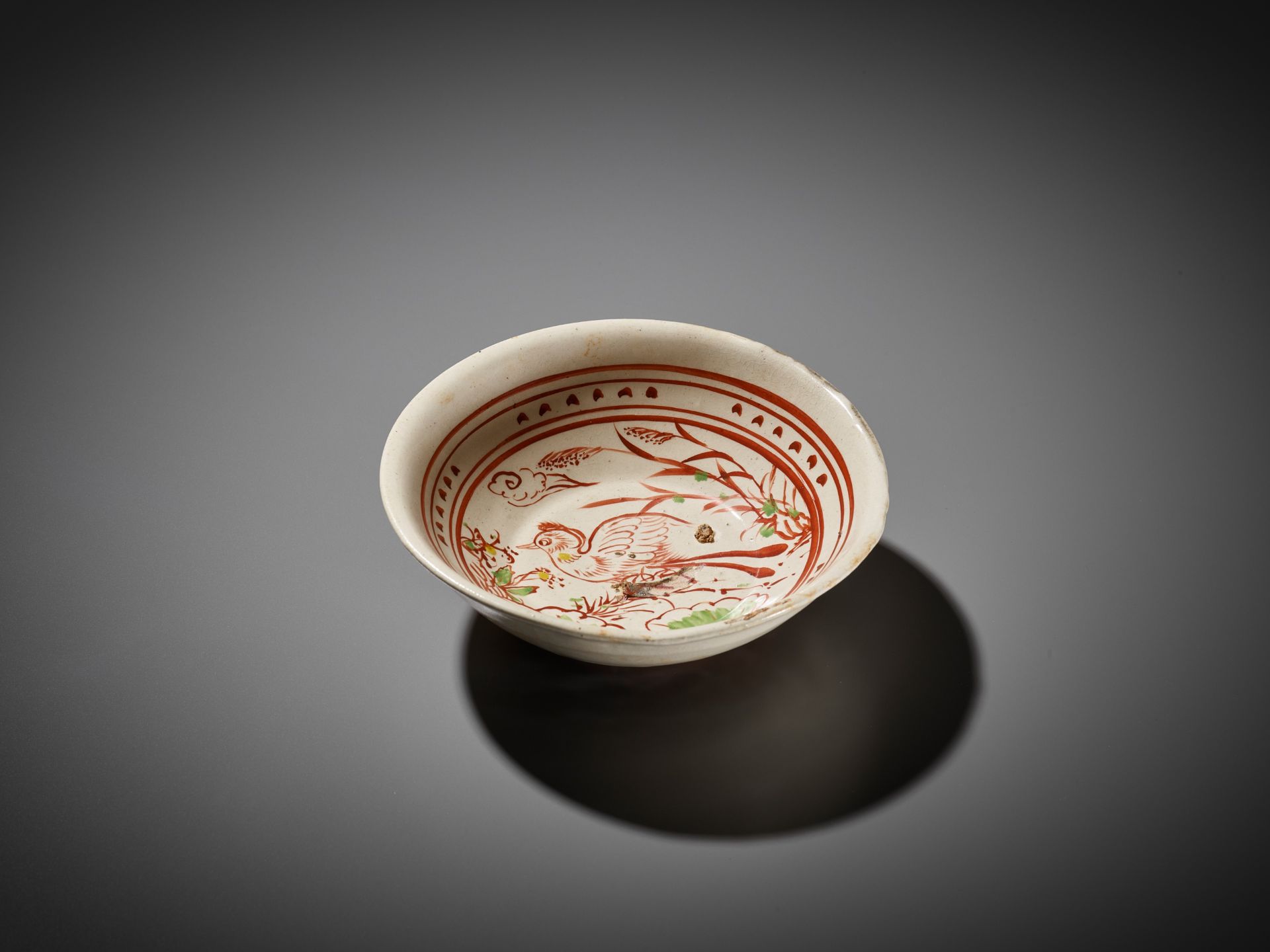 A RARE POLYCHROME-PAINTED CIZHOU 'BIRD' BOWL, JIN DYNASTY - Image 2 of 10