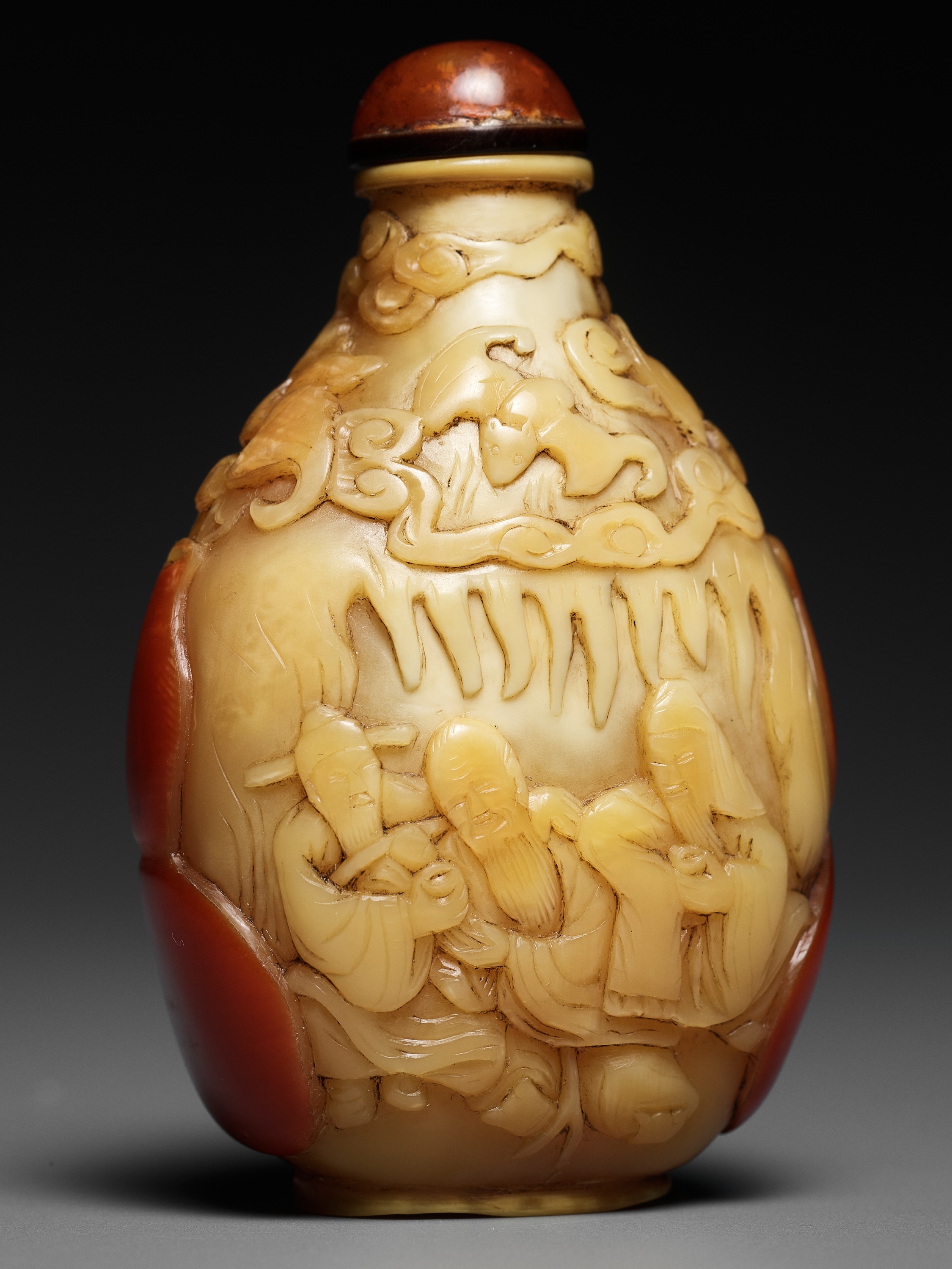 A RARE HORNBILL 'SANXING' SNUFF BOTTLE, EARLY 19TH CENTURY - Image 9 of 11