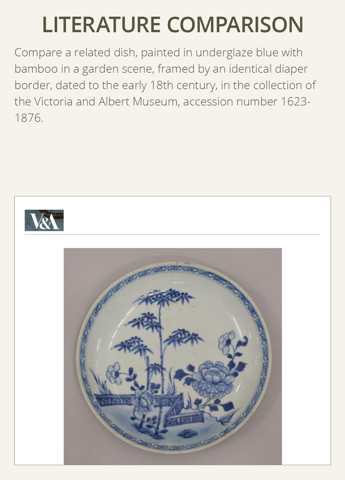 A LARGE BLUE AND WHITE 'PINE AND LINGZHI' DISH, 18TH CENTURY - Image 4 of 6