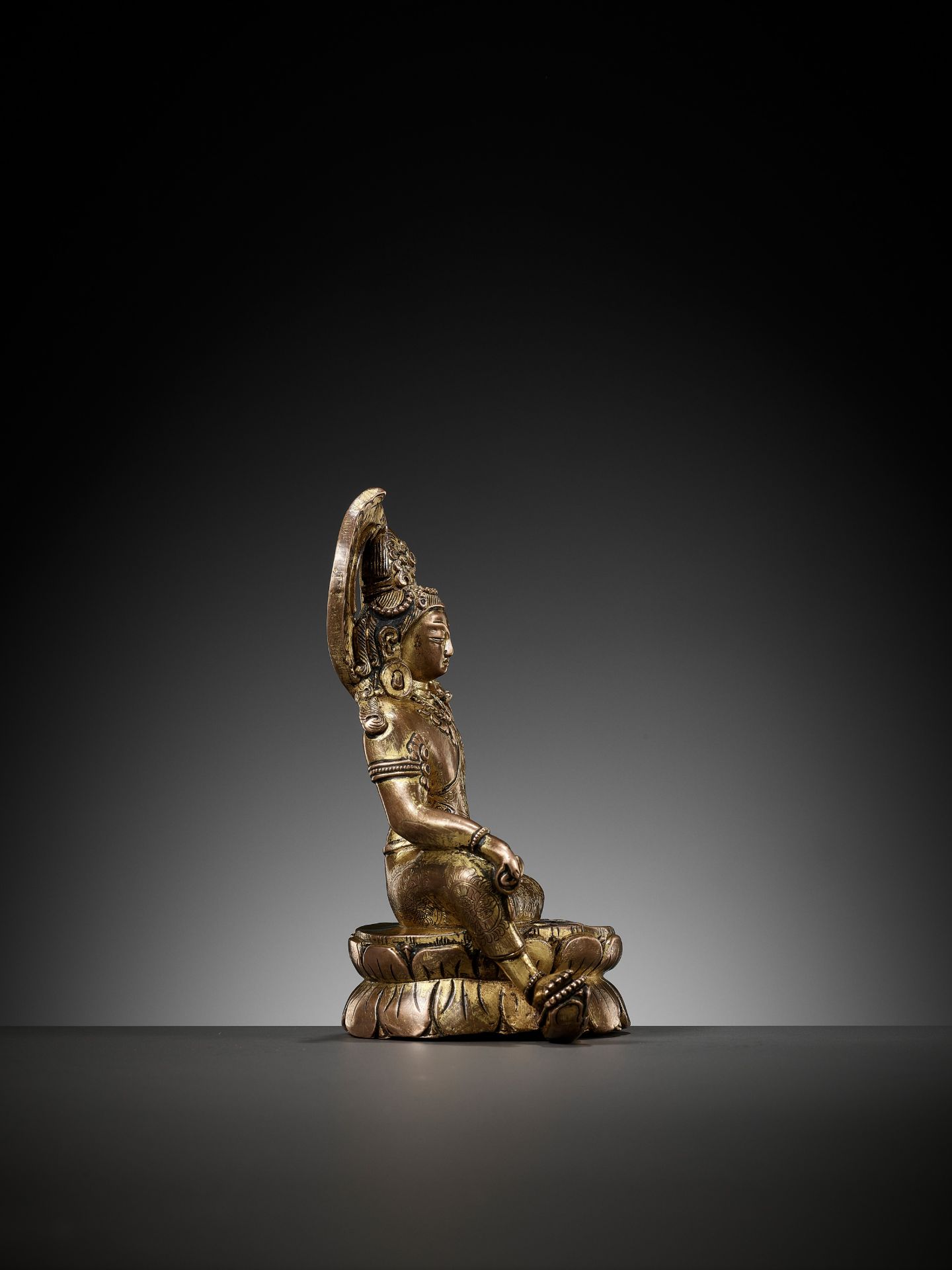 A GILT COPPER ALLOY FIGURE OF PADMAPANI, LICCHAVI REVIVAL - Image 11 of 14