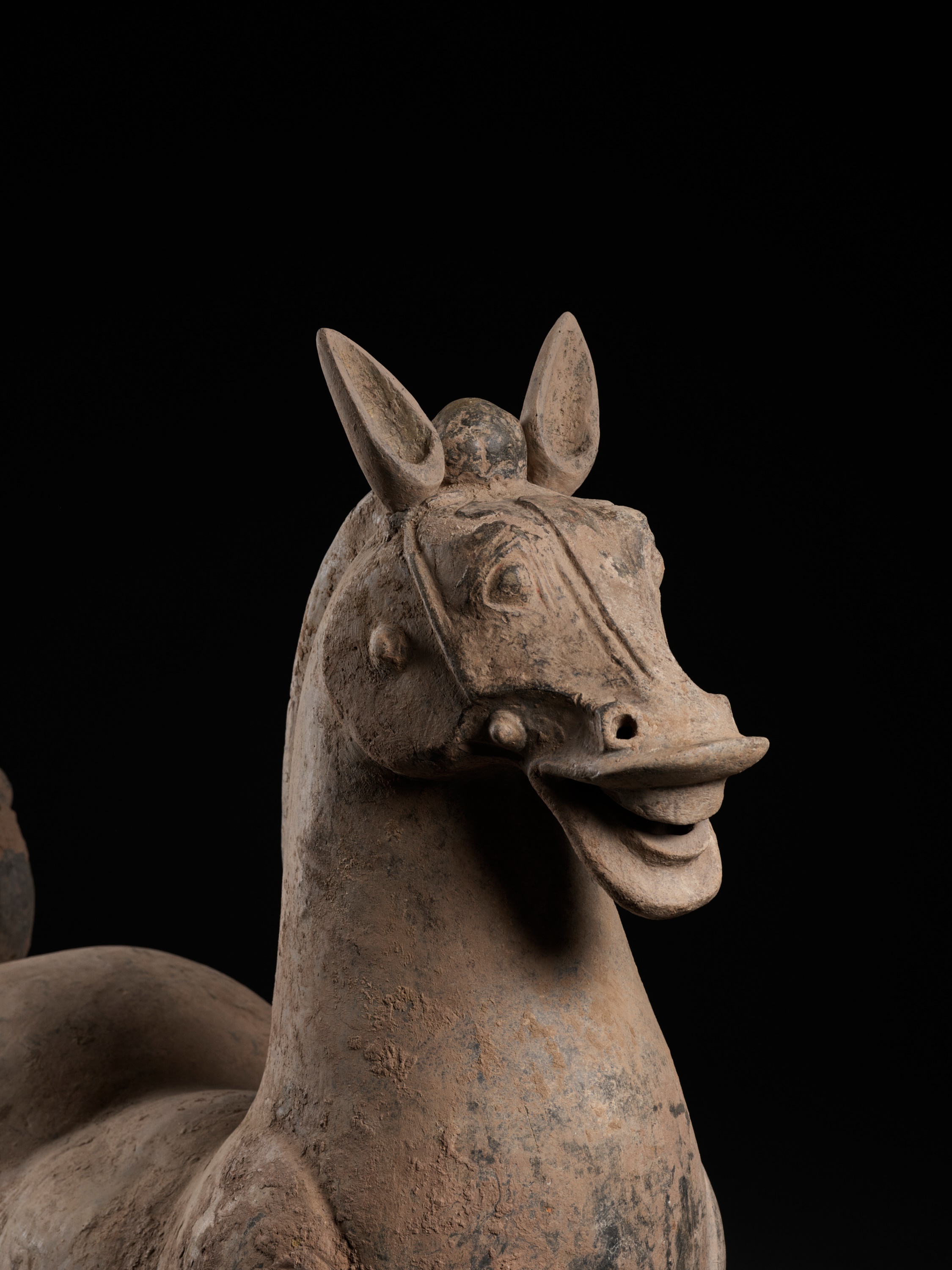A MONUMENTAL SICHUAN POTTERY FIGURE OF A HORSE, HAN DYNASTY - Image 3 of 11