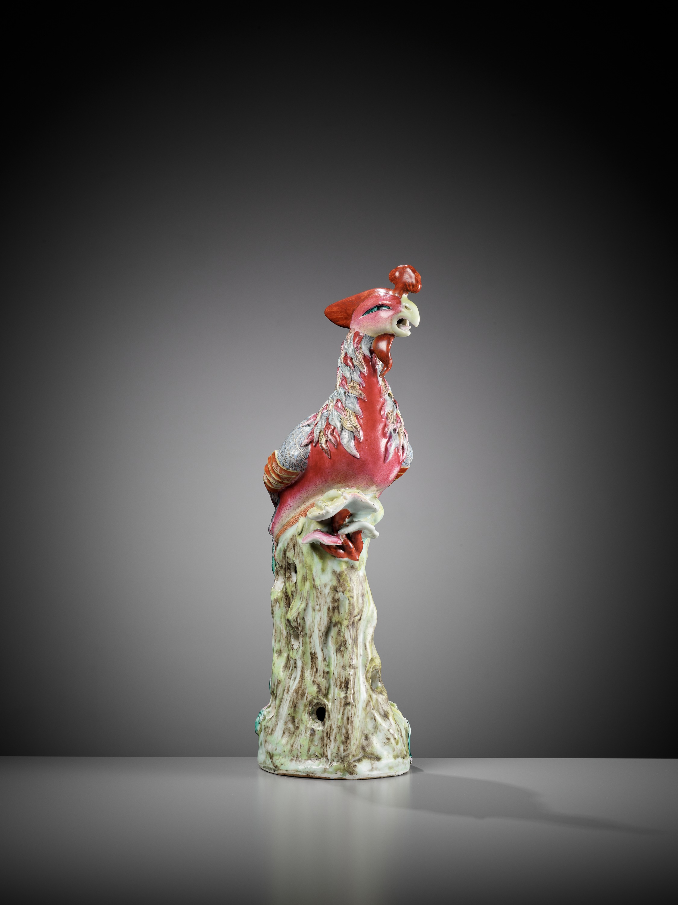 A FAMILLE ROSE FIGURE OF A PHOENIX, 19TH CENTURY - Image 9 of 13