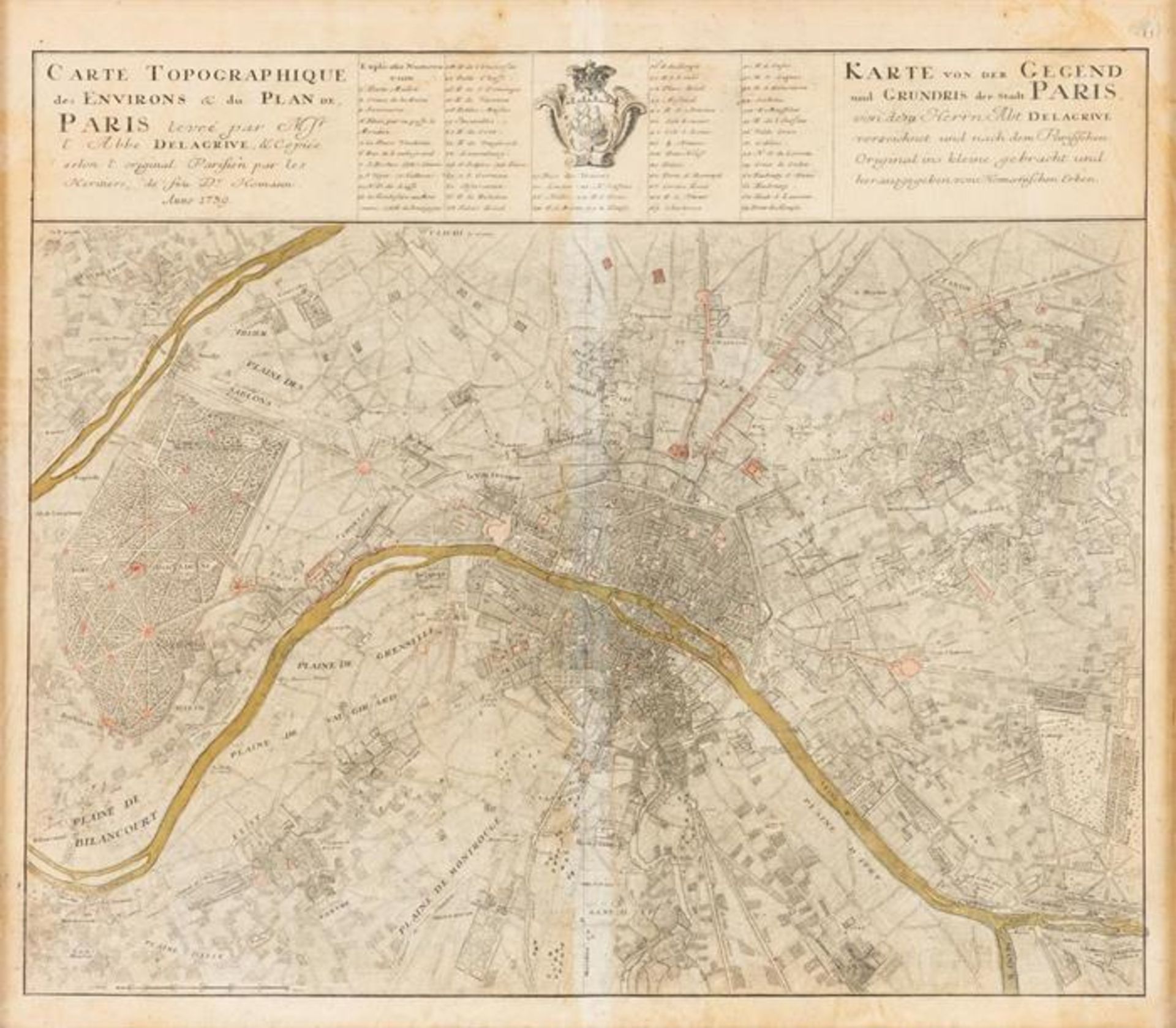 KARTE VON DER GEGEND UND GRUNDRIS DER STADT PARIS