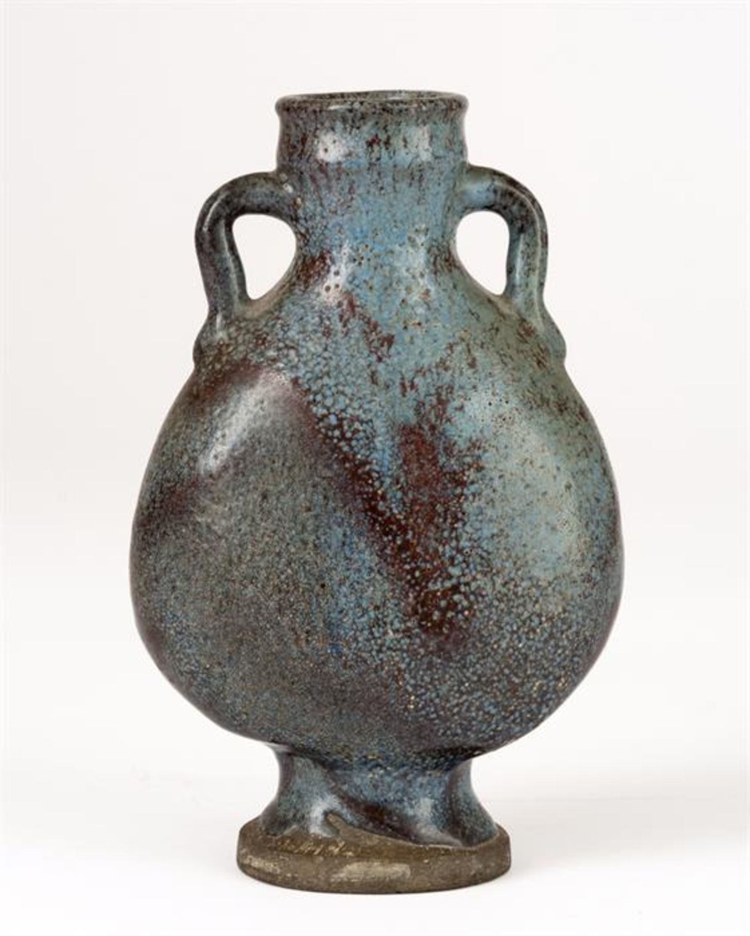 BLAU-BRAUNE HENKELVASE