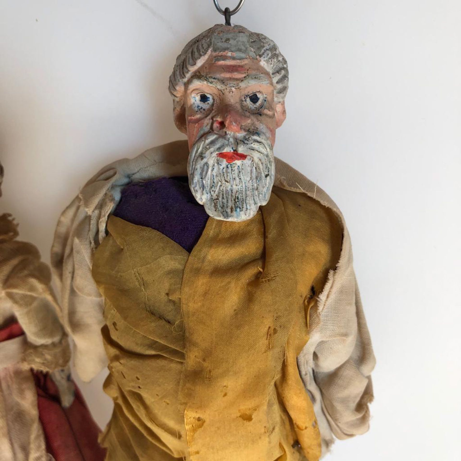 2 alte Marionetten, Mann H: 18 cm, Frau H: 16 cm - Bild 3 aus 4