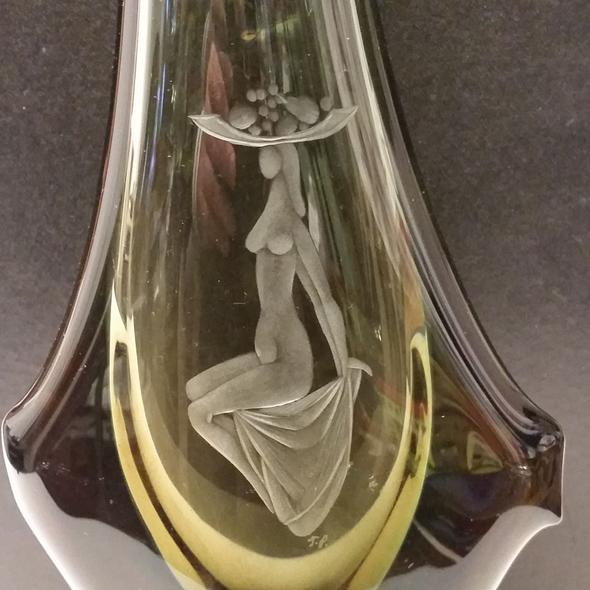 Vase mit Frauenakt Tockstein Jindrich, G: 28 cm, 1914 - 1975 - Bild 2 aus 4