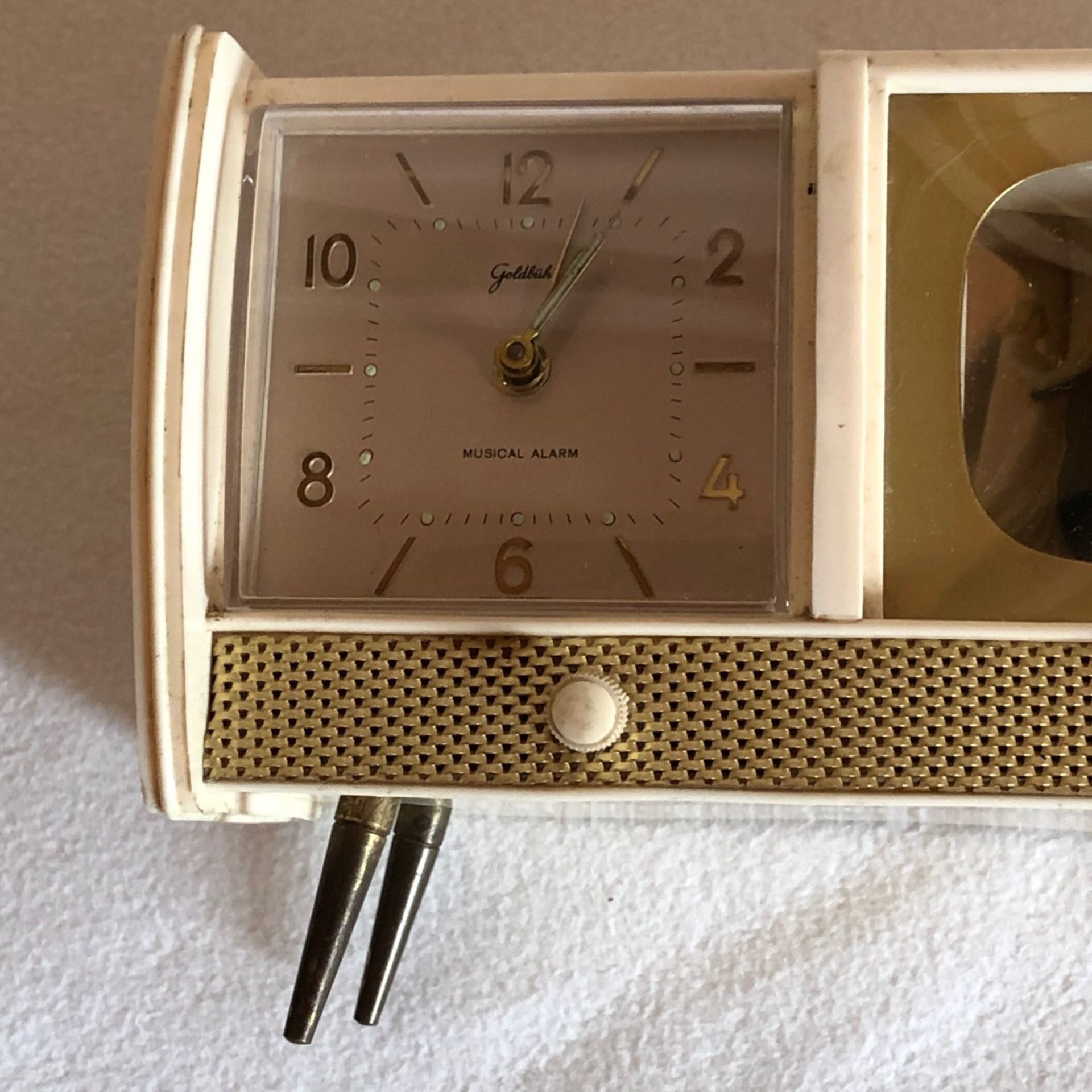 Radiowecker, 50er Jahre, tanzendes Hochzeitspaar, selten, funktionsfähig, gemarktet, 10 x 15 cm - Bild 2 aus 5
