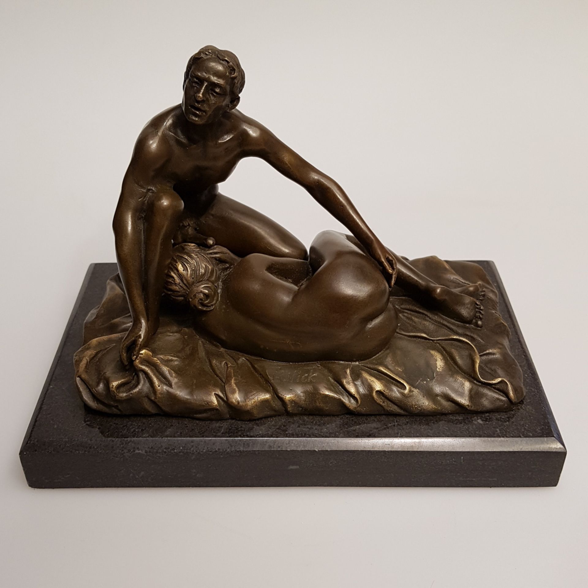 Bronze-Akt, erotische Szene, Grösse: 18 x 10 cm, zweiteilig