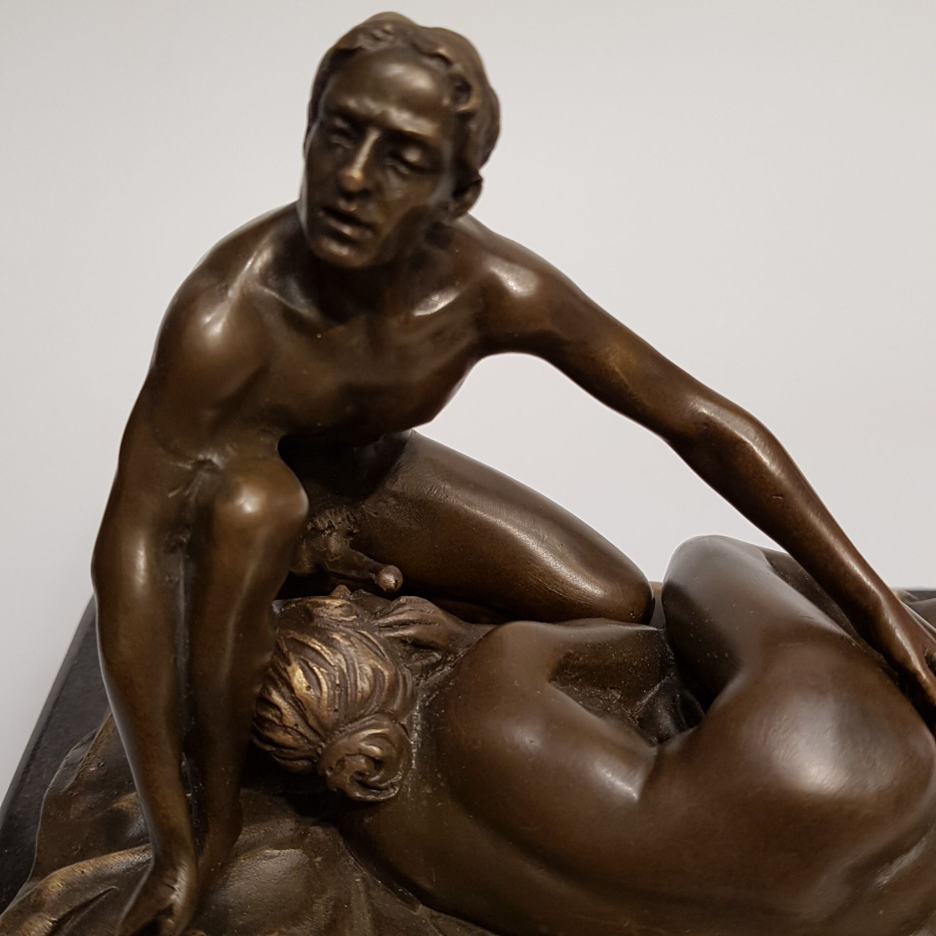 Bronze-Akt, erotische Szene, Grösse: 18 x 10 cm, zweiteilig - Bild 2 aus 3