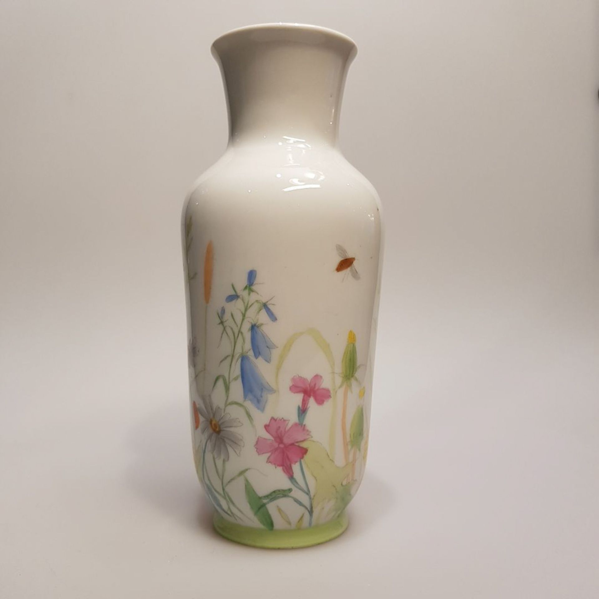 Heubach-Vase Blumen bemalt, H 20 cm