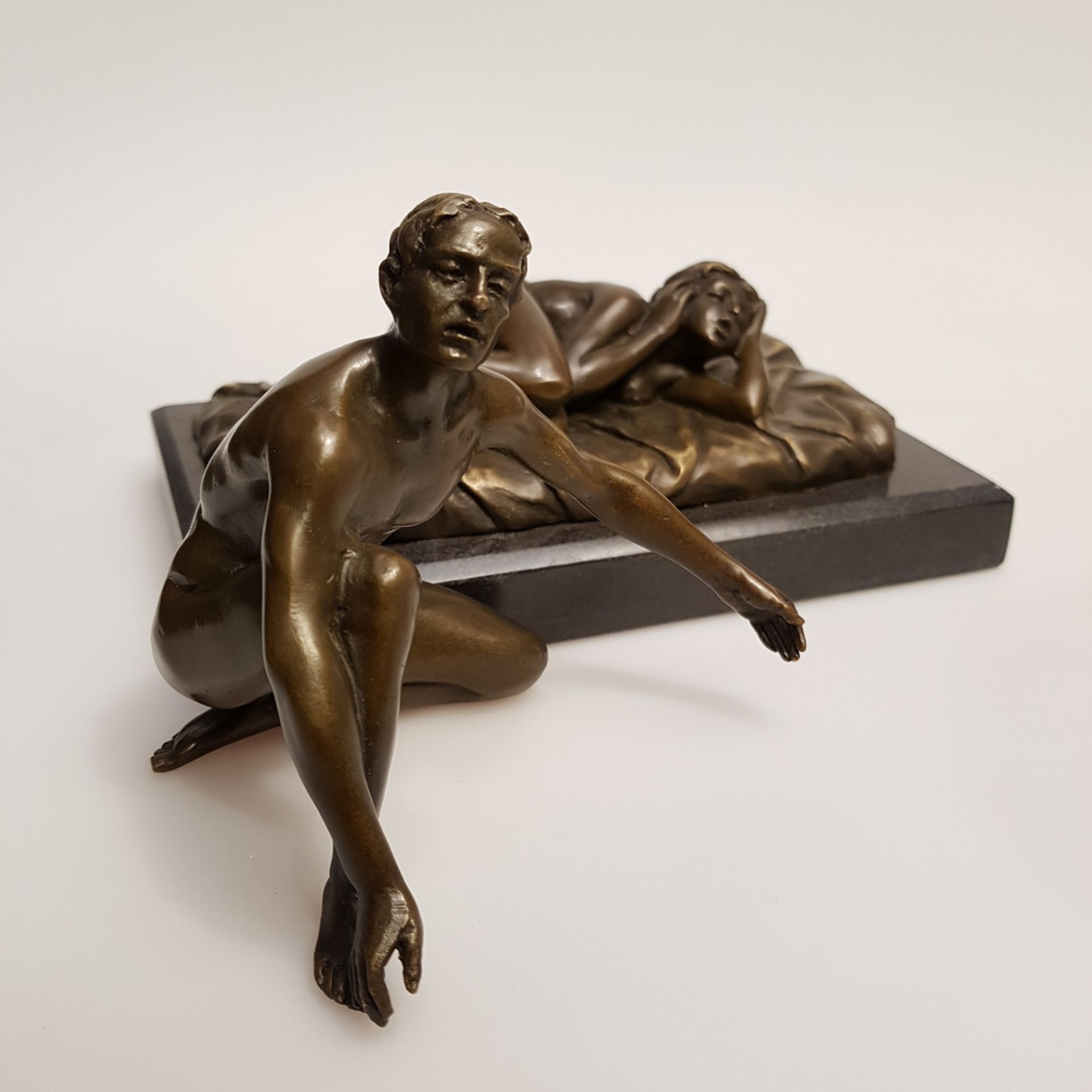 Bronze-Akt, erotische Szene, Grösse: 18 x 10 cm, zweiteilig - Bild 3 aus 3