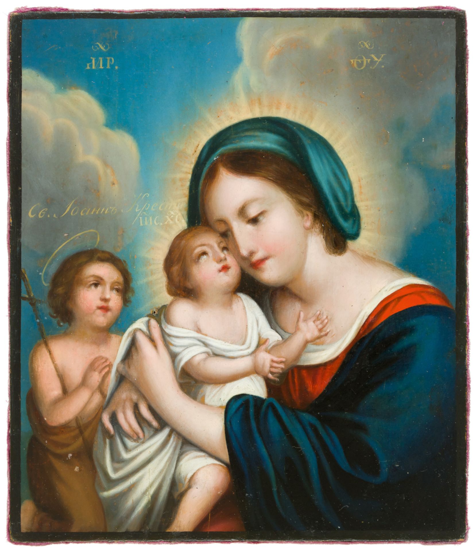 GOTTESMUTTER MIT JESUSKIND UND HL. JOHANNES IN ANLEHNUNG AN RAPHAELS "MADONNA DELLA SEDIA" - Bild 2 aus 4