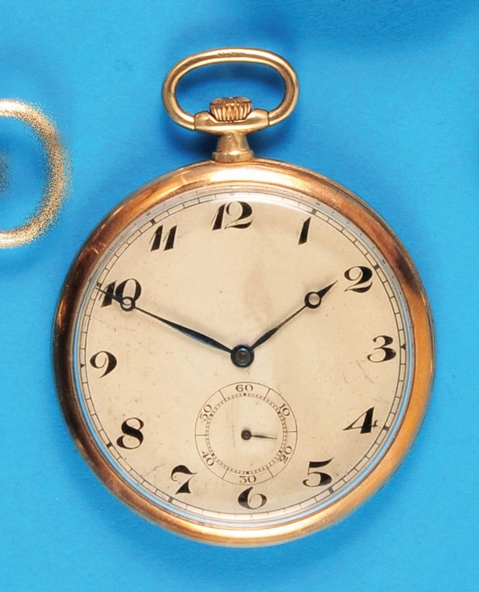 Flat gold pocket watch, signed on the movement. Paul Ditisheim Solvil