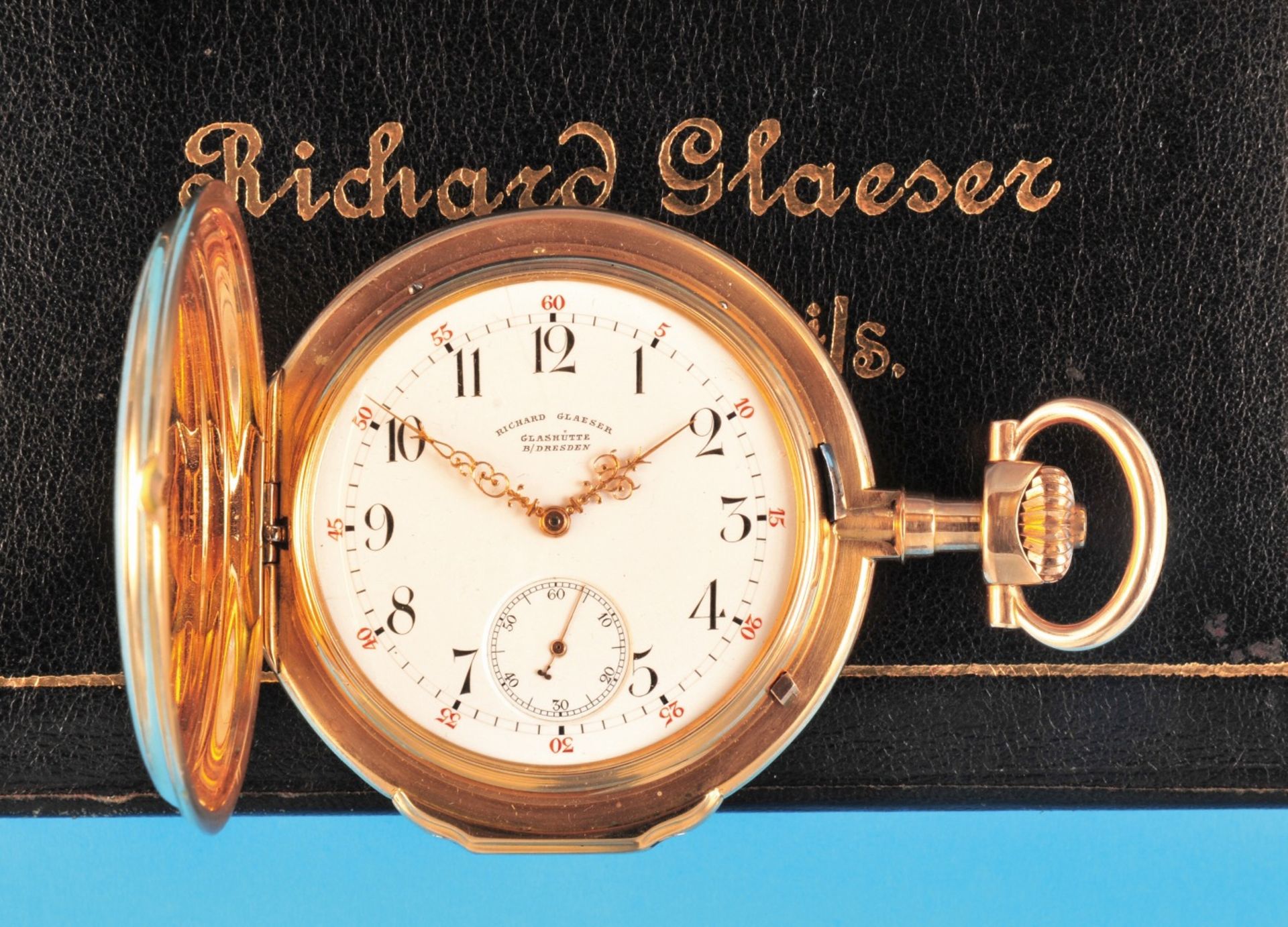 Richard Glaeser, Glashütte b/Dresden, "Ankerchronomter" no. 8796, significant, large gold pocket wat