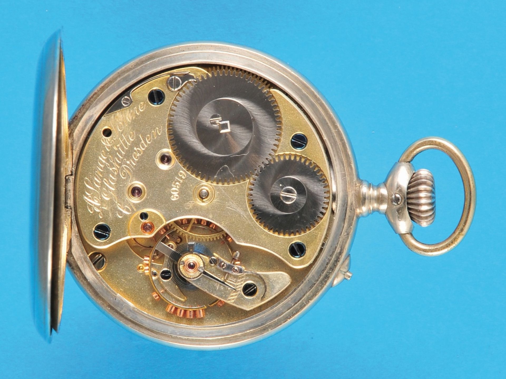A.Lange & Söhne Glashütte b. Dresden, Pocket watch movement in nickel case