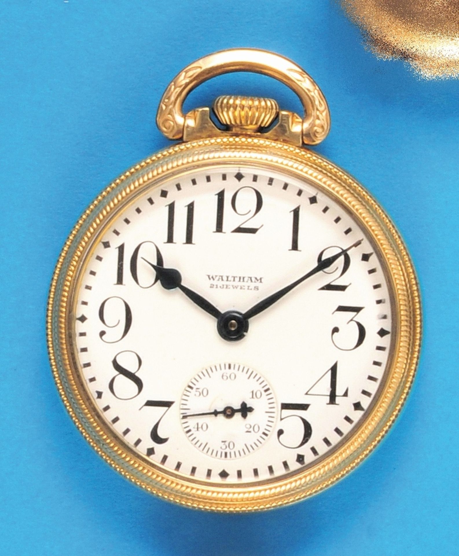 Waltham "Riverside", gold-plated pocket watch with screw top - Bild 2 aus 2