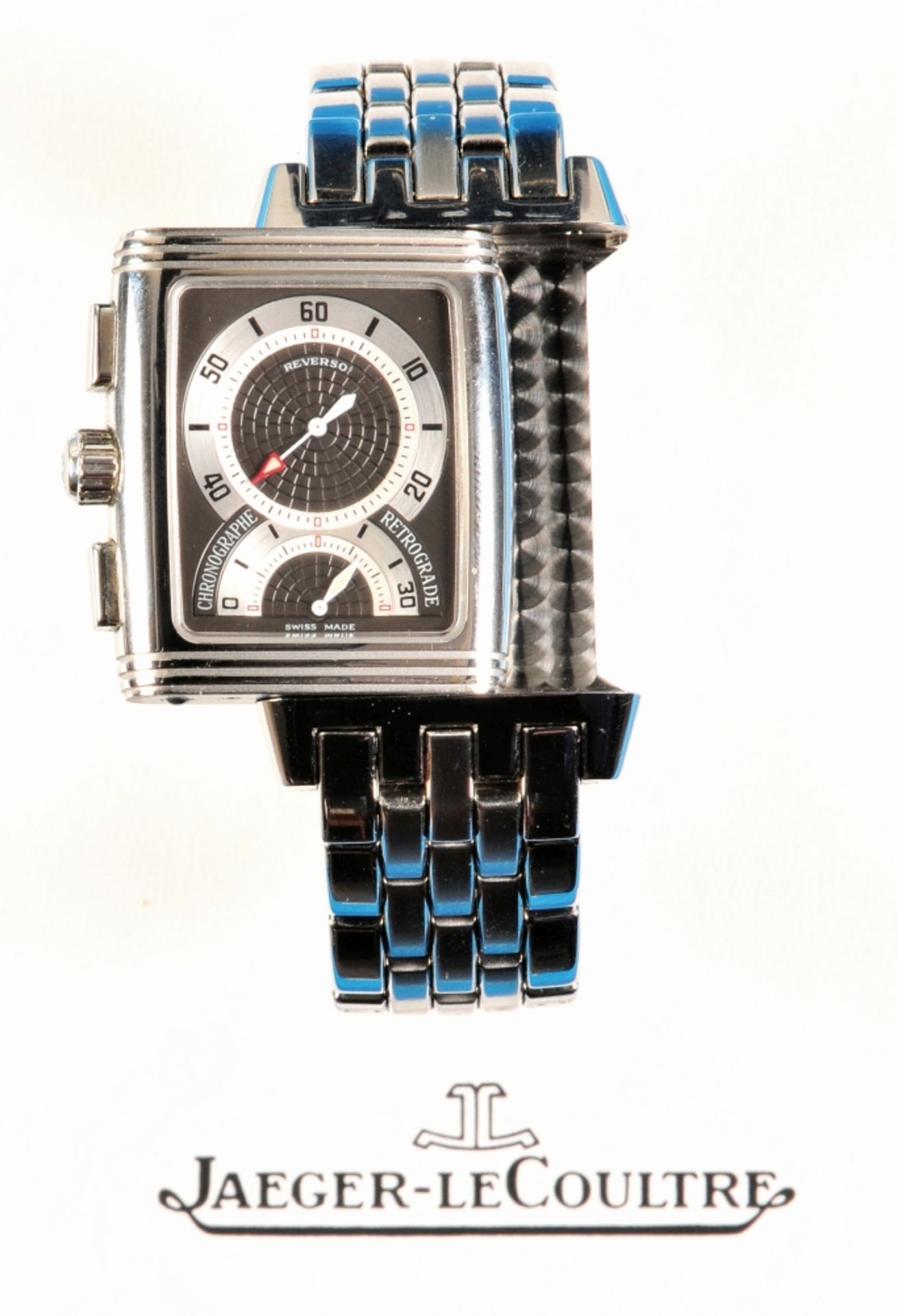 Jaeger-LeCoultre Reverso Gran Sport Chronographe Retrograde, Reference 295.8.59, Steel wristwatch - Bild 2 aus 2