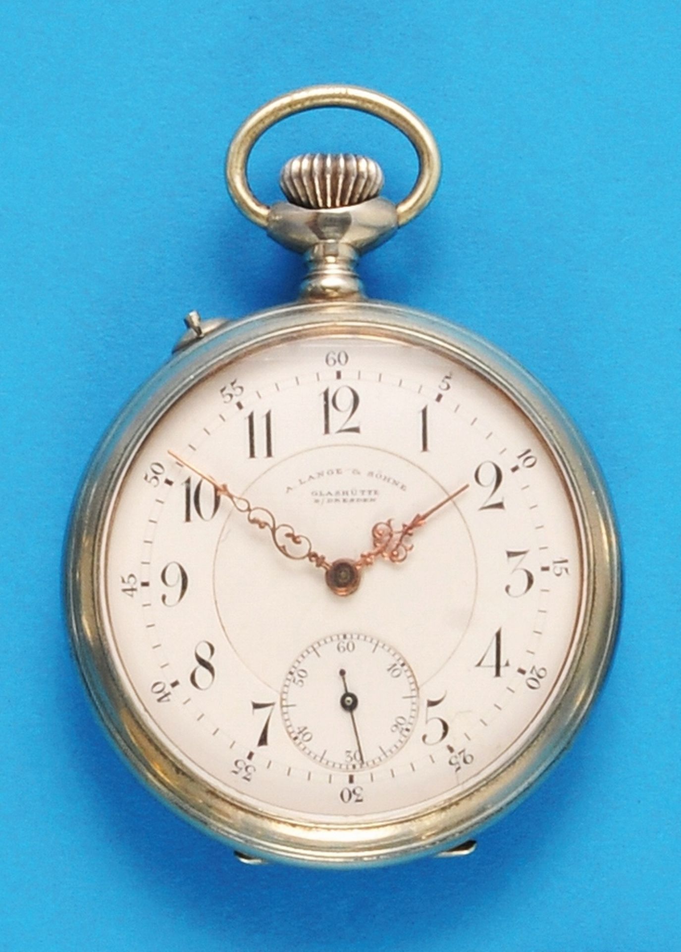 A.Lange & Söhne Glashütte b. Dresden, Pocket watch movement in nickel case - Bild 2 aus 2
