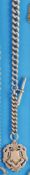 Pocket watch chain with pendant, silver, English