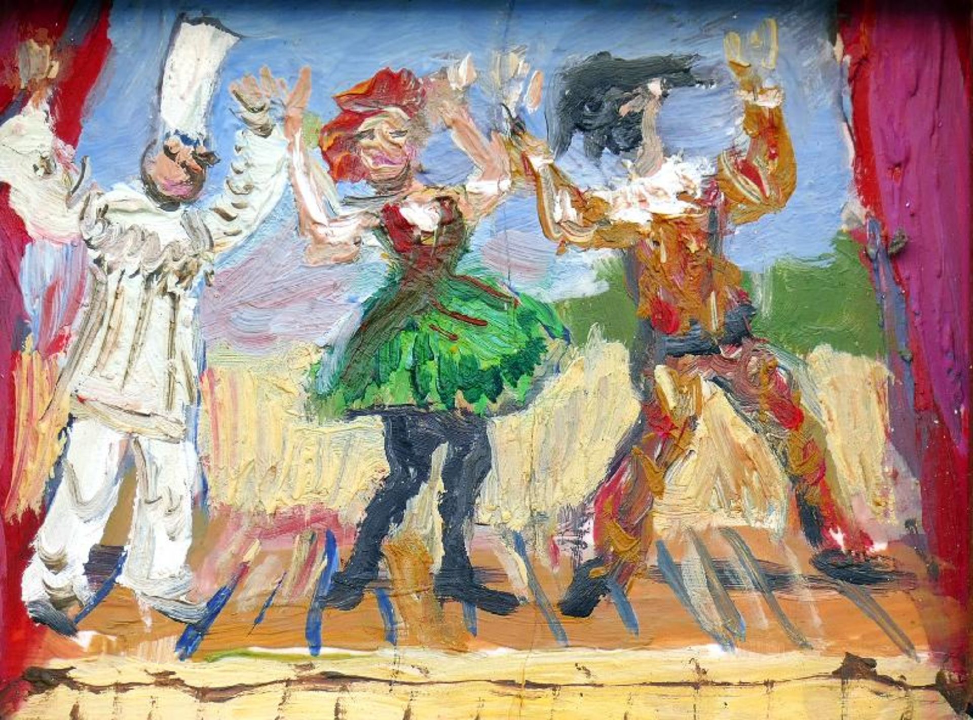 Metzkes, Harald - (Harlekin, Colombina und Pagliaccio auf der Bühne)