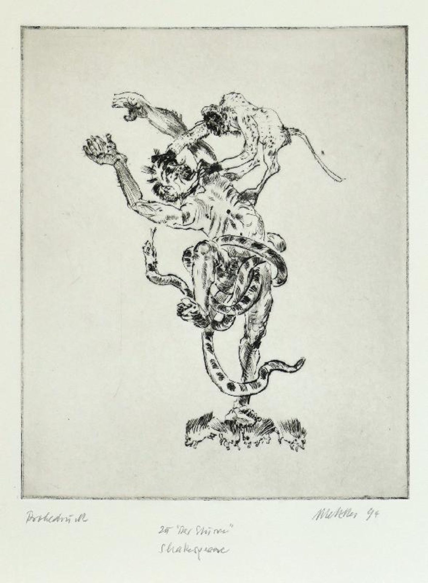 Metzkes, Harald - 13 Blätter zu William Shakespeares 'Der Sturm' - Image 2 of 9