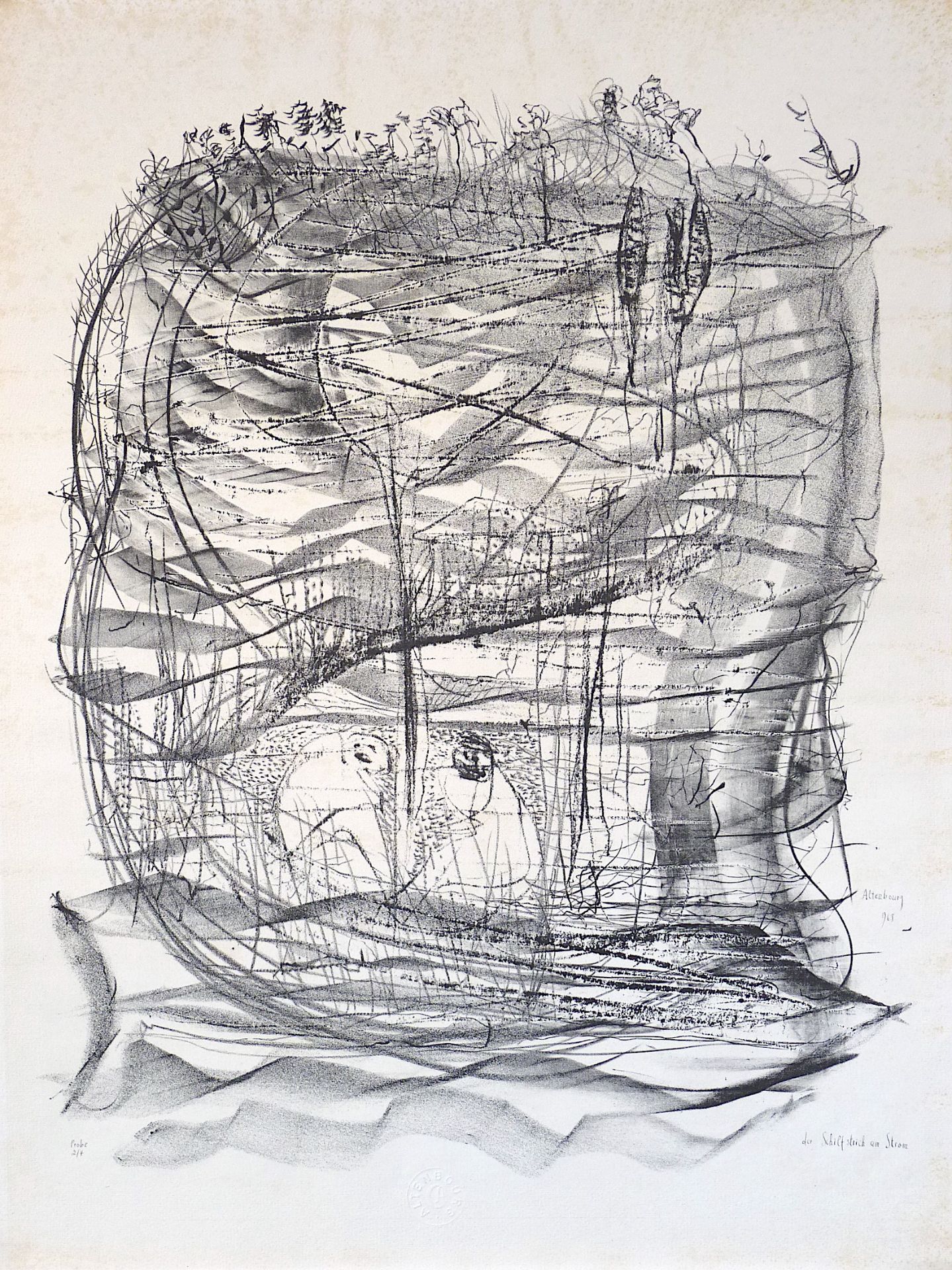 ALTENBOURG, GERHARD (Gerhard Ströch): "Der Schilfstrich am Strom", 1968